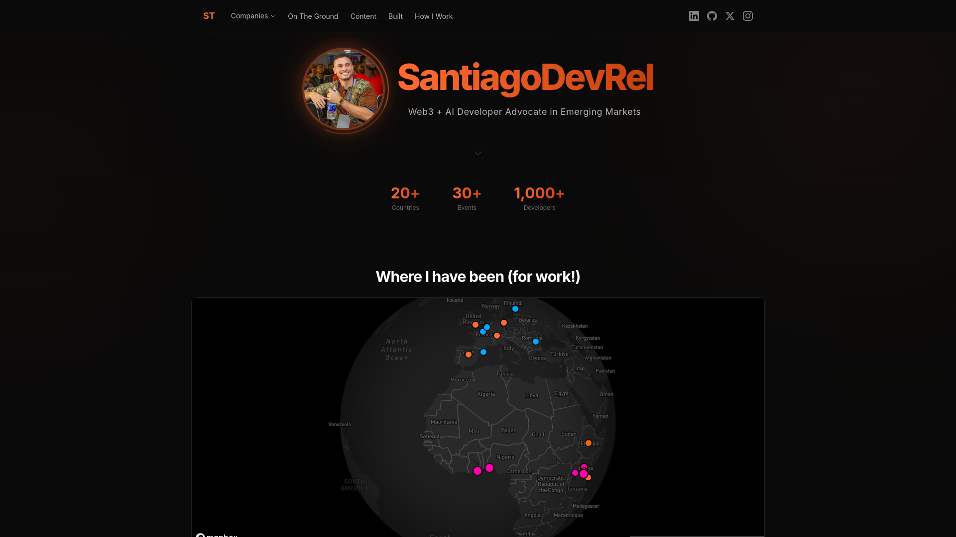 website screenshot of https://santiagodevrel.dev/