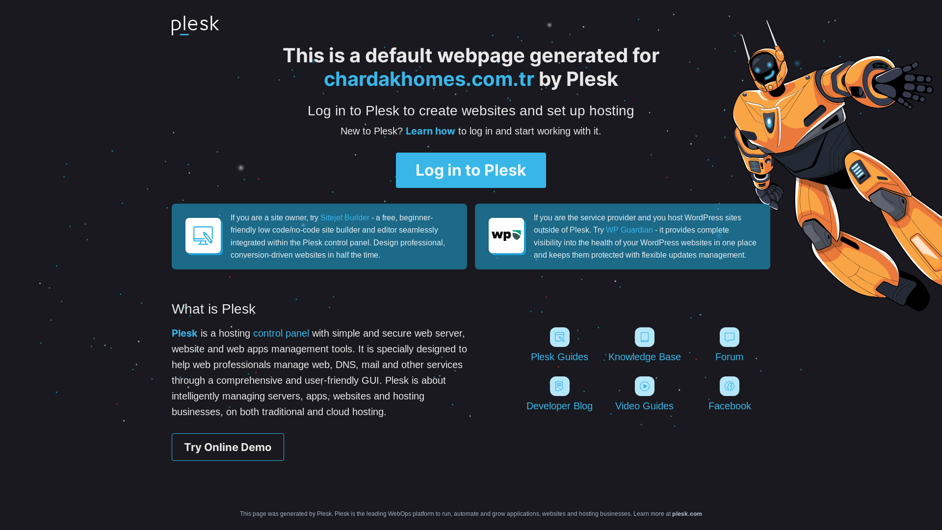 website screenshot of https://chardakhomes.com.tr/