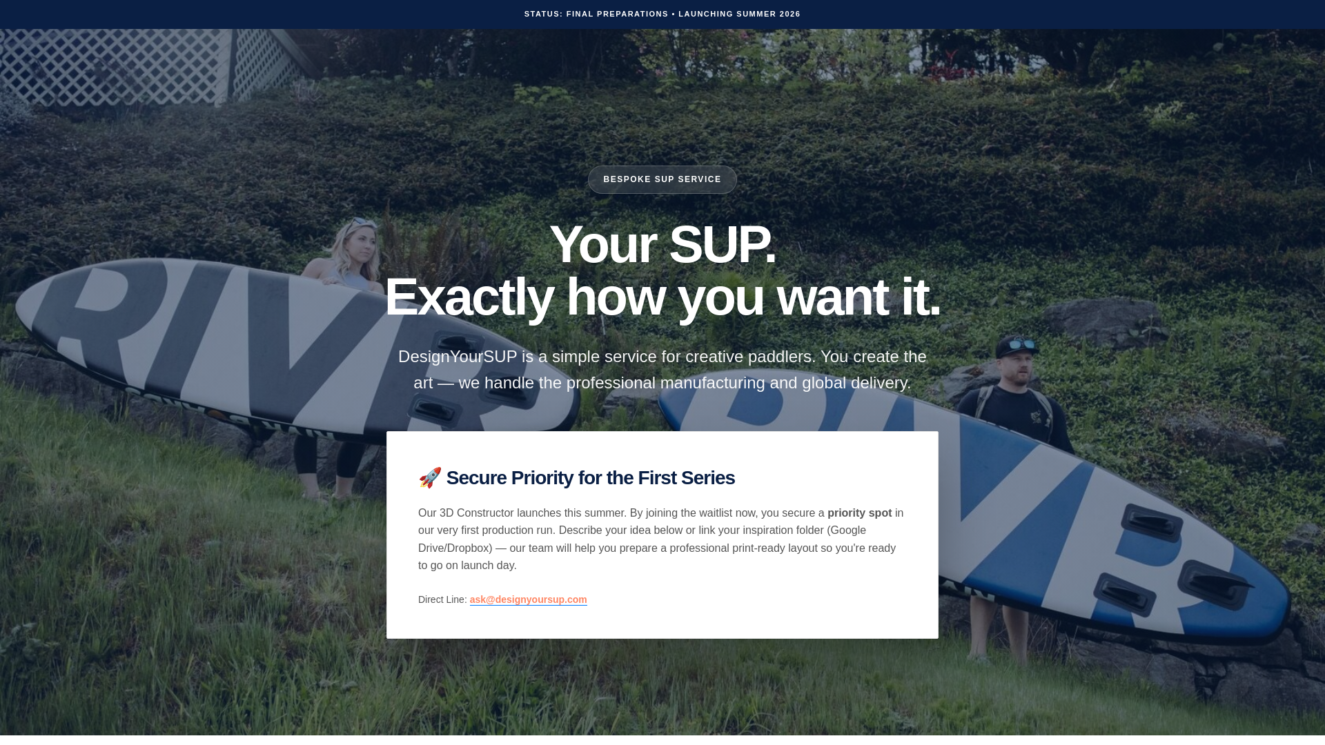 website screenshot of https://designyoursup.com/