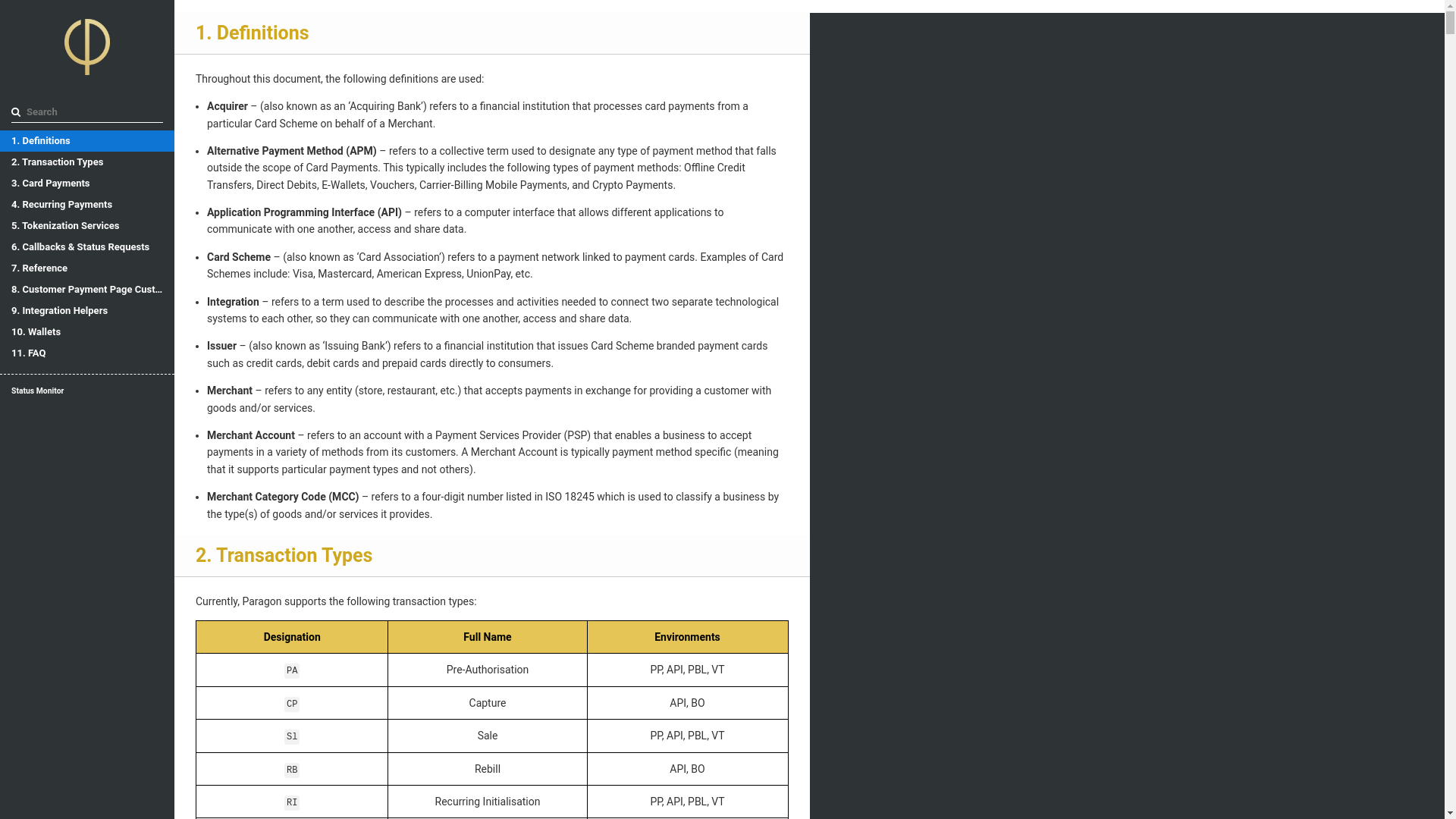 website screenshot of https://paragon-documentation.pages.dev/