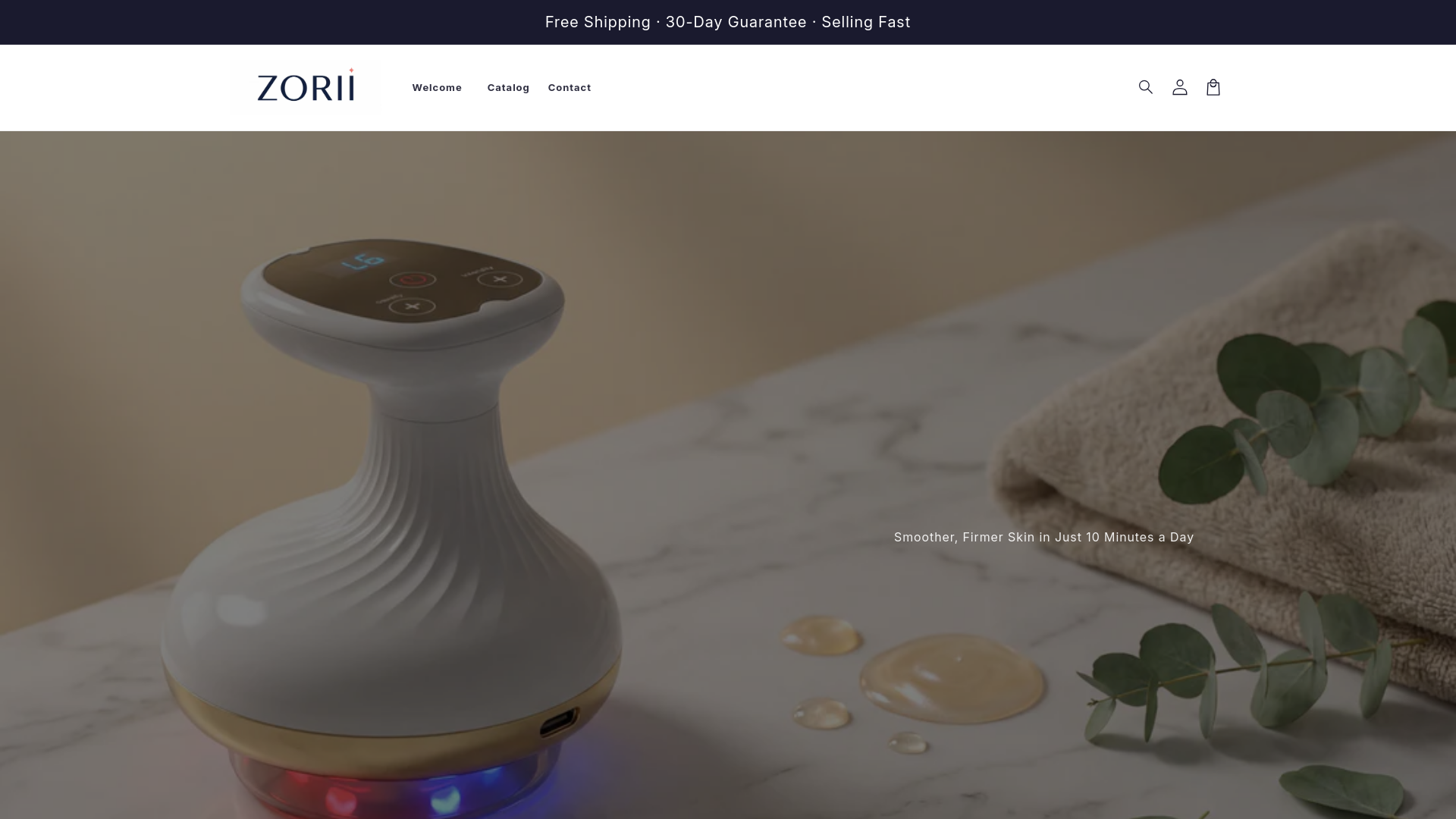 website screenshot of https://zoriishop.com/