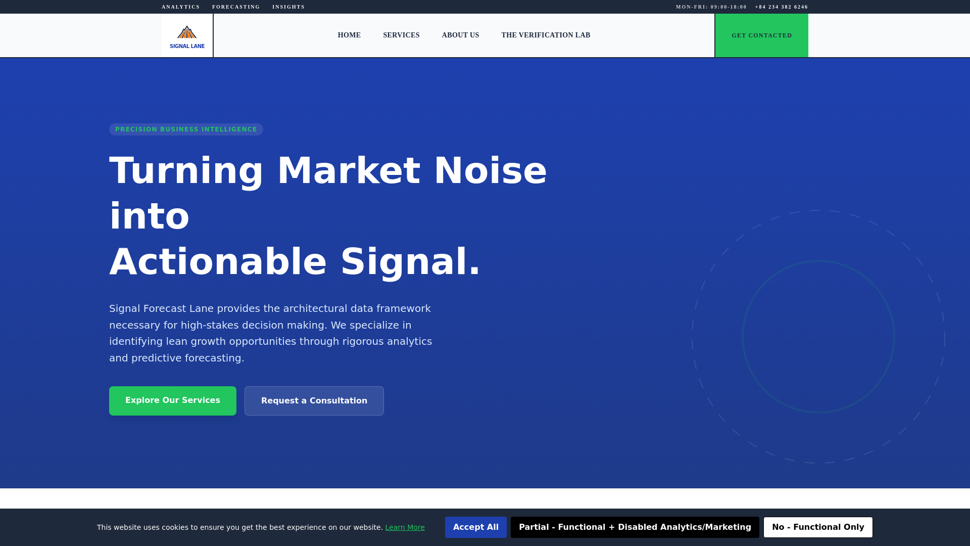 website screenshot of https://signalforecastlane.com/