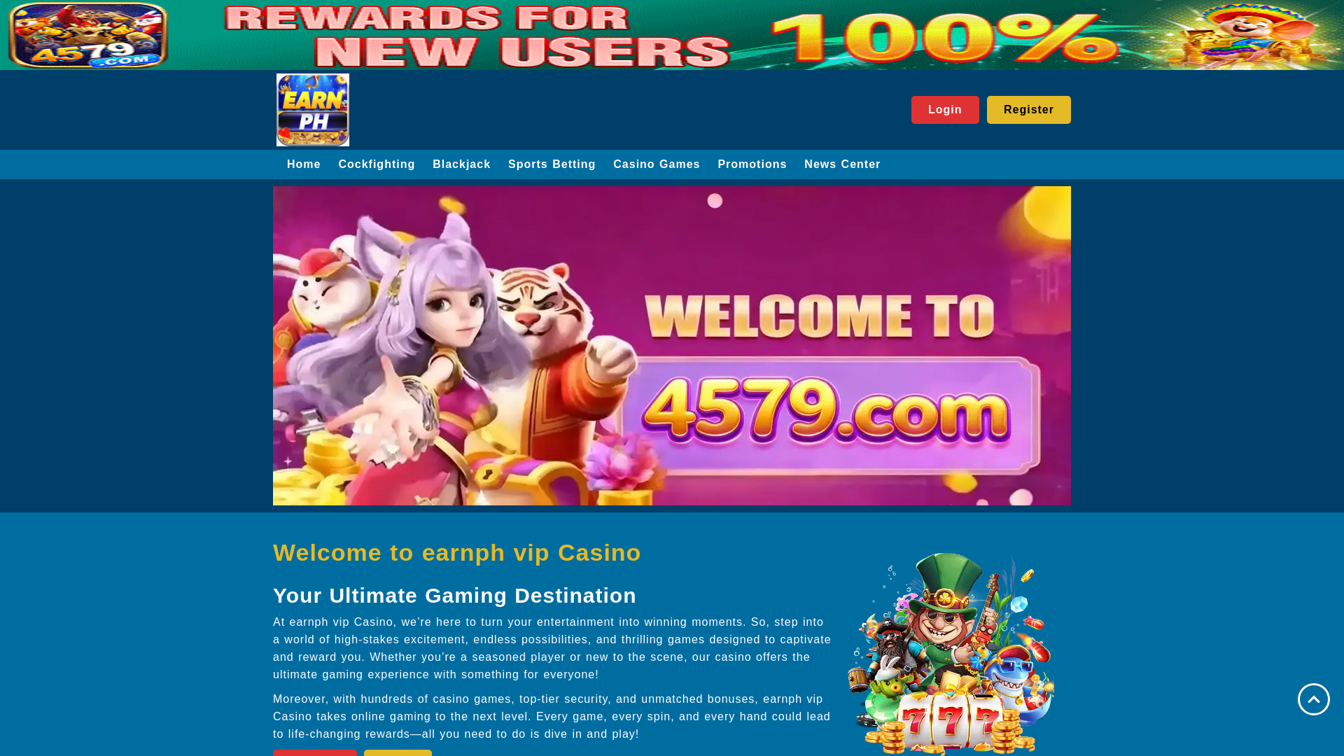 website screenshot of https://earnphvip88.com