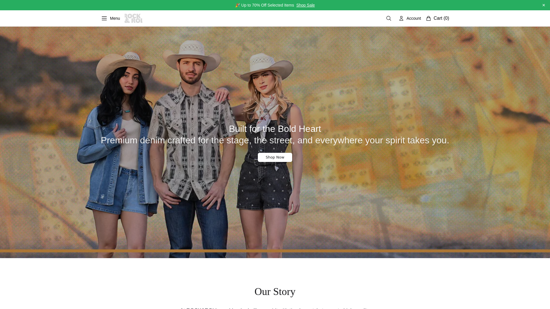 website screenshot of https://rockandrollstore.shop/