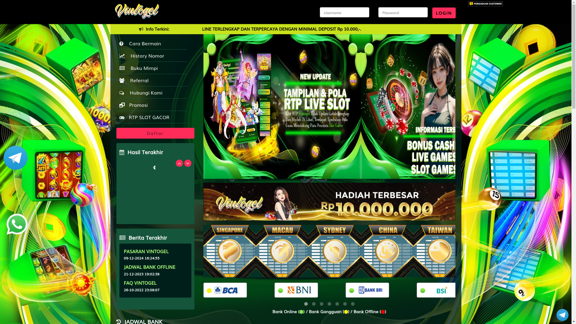 website screenshot of https://vinsehati.com/