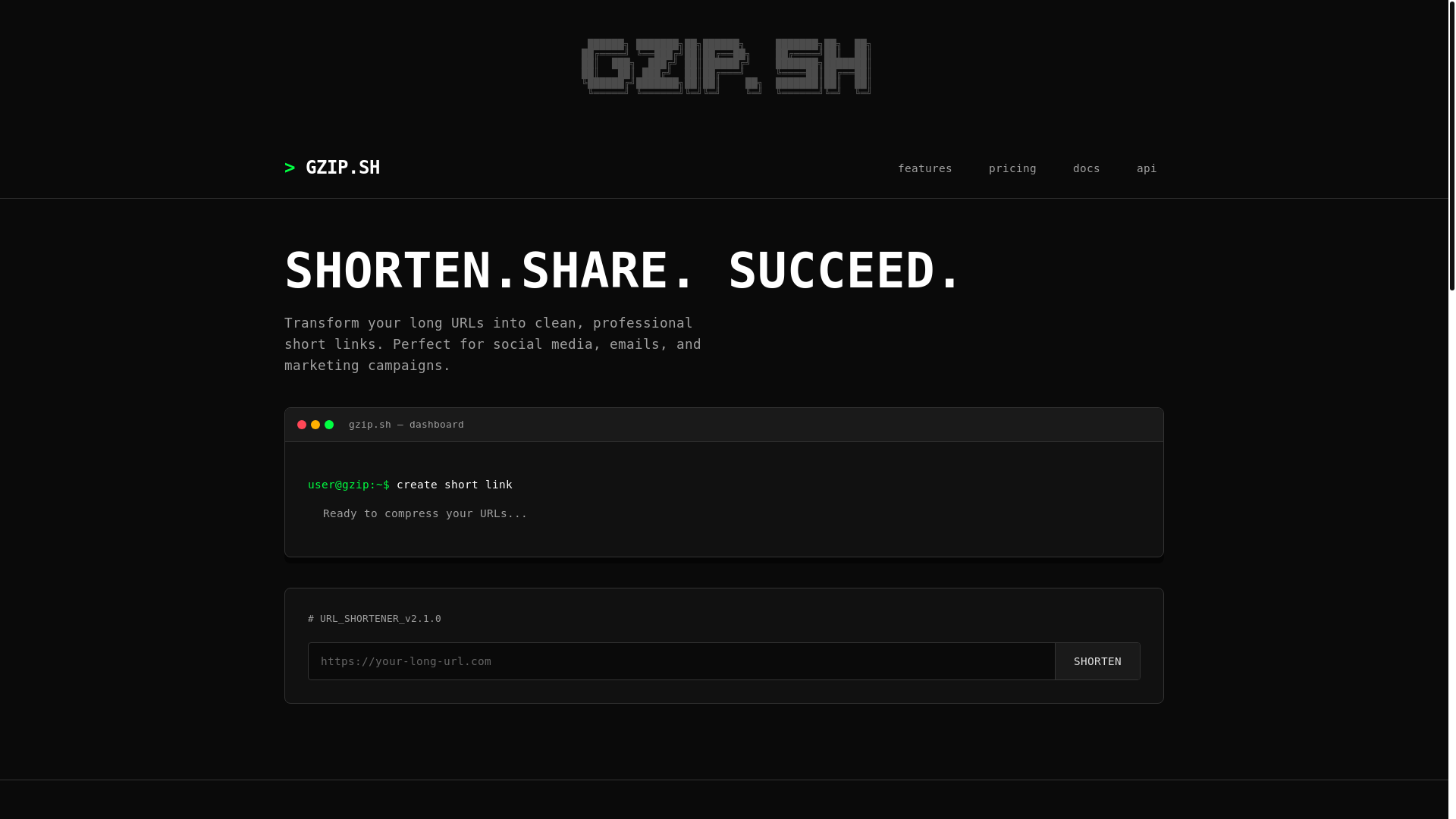 website screenshot of https://gzip-sh-landing.pages.dev/