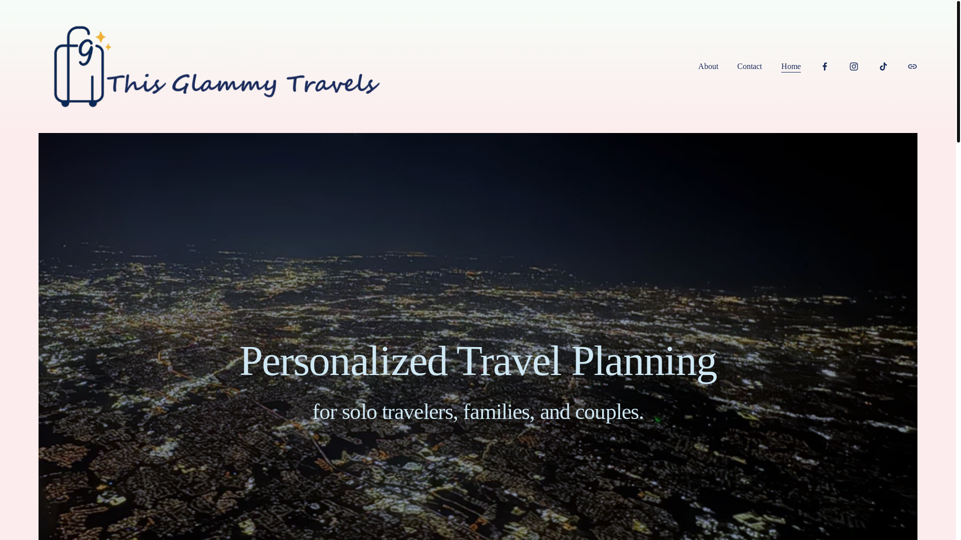 website screenshot of https://thisglammytravels.com/