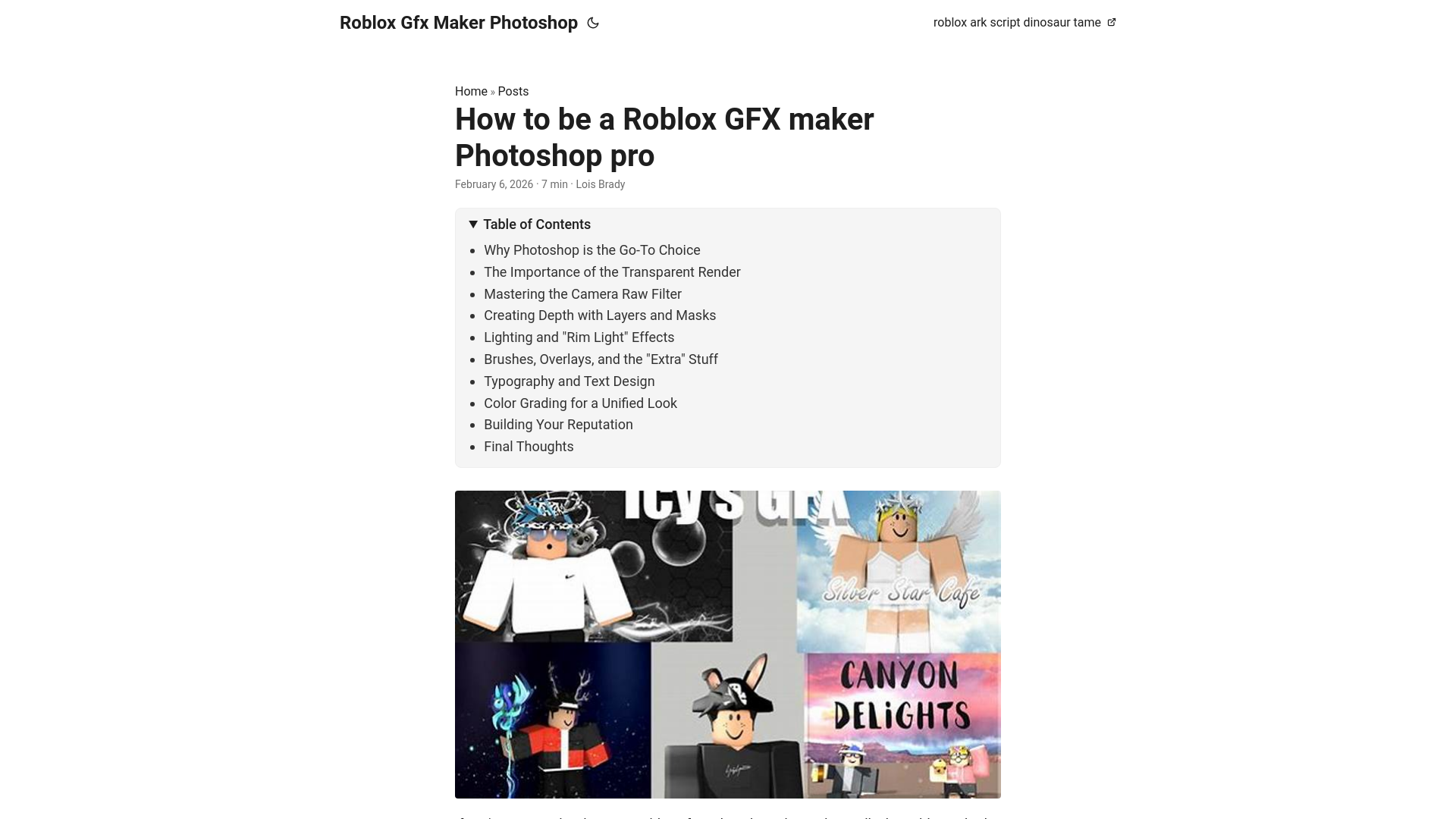 website screenshot of https://roblox-gfx-maker-photoshop.pages.dev/