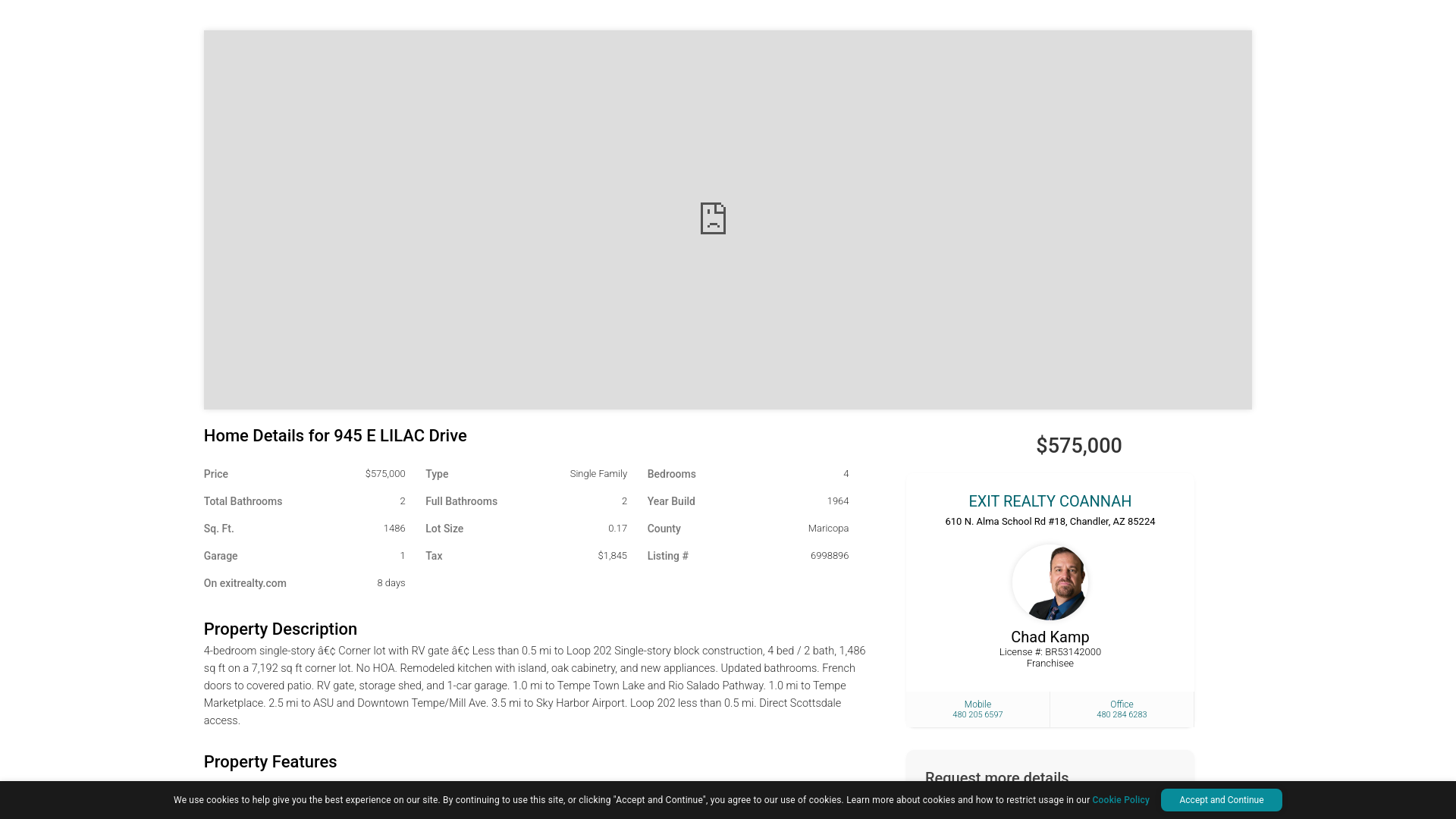 website screenshot of https://945elilacdrtempe.com/