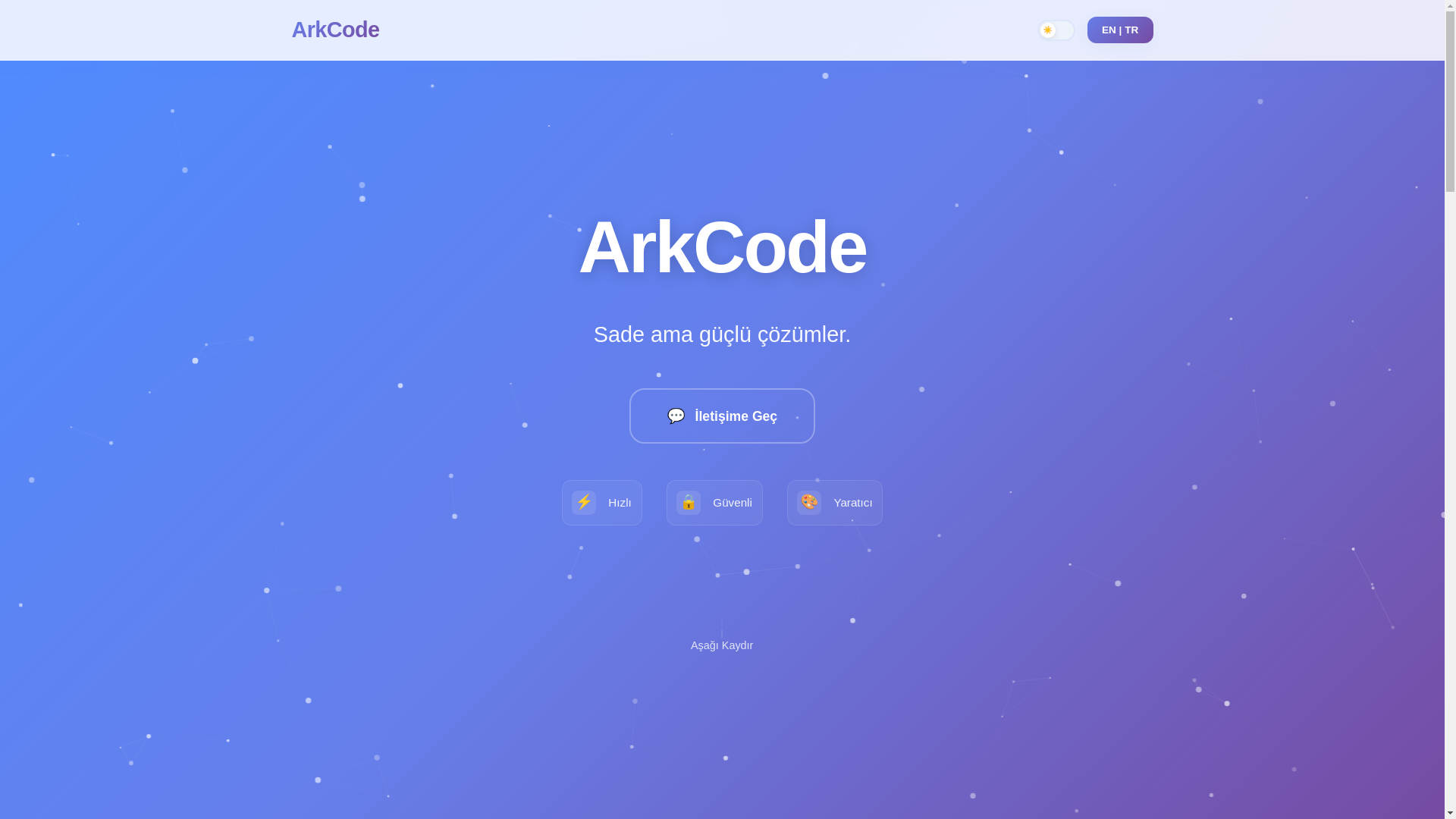 website screenshot of https://arkcode.com.tr/