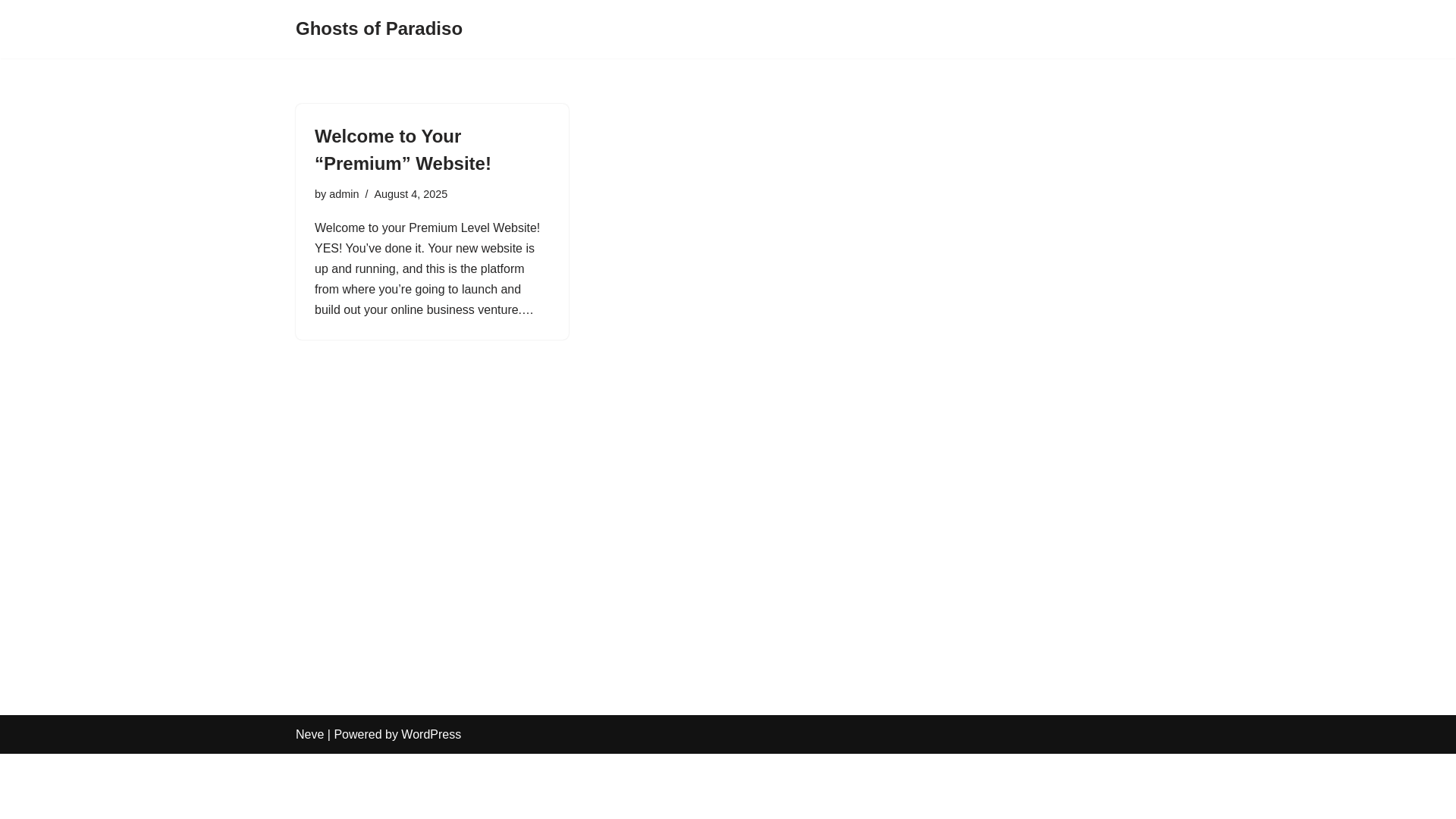 website screenshot of https://ghostsofparadiso.com/