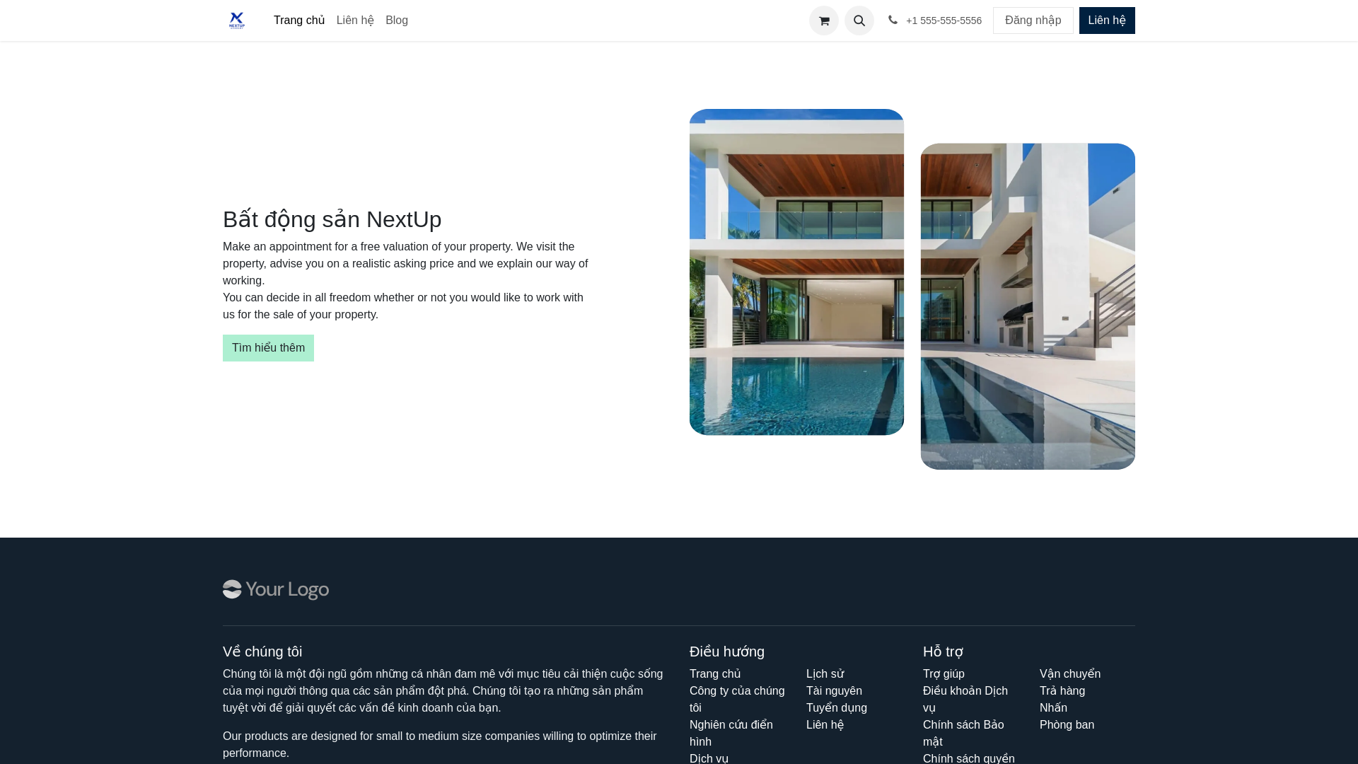 website screenshot of https://nextupland.vn