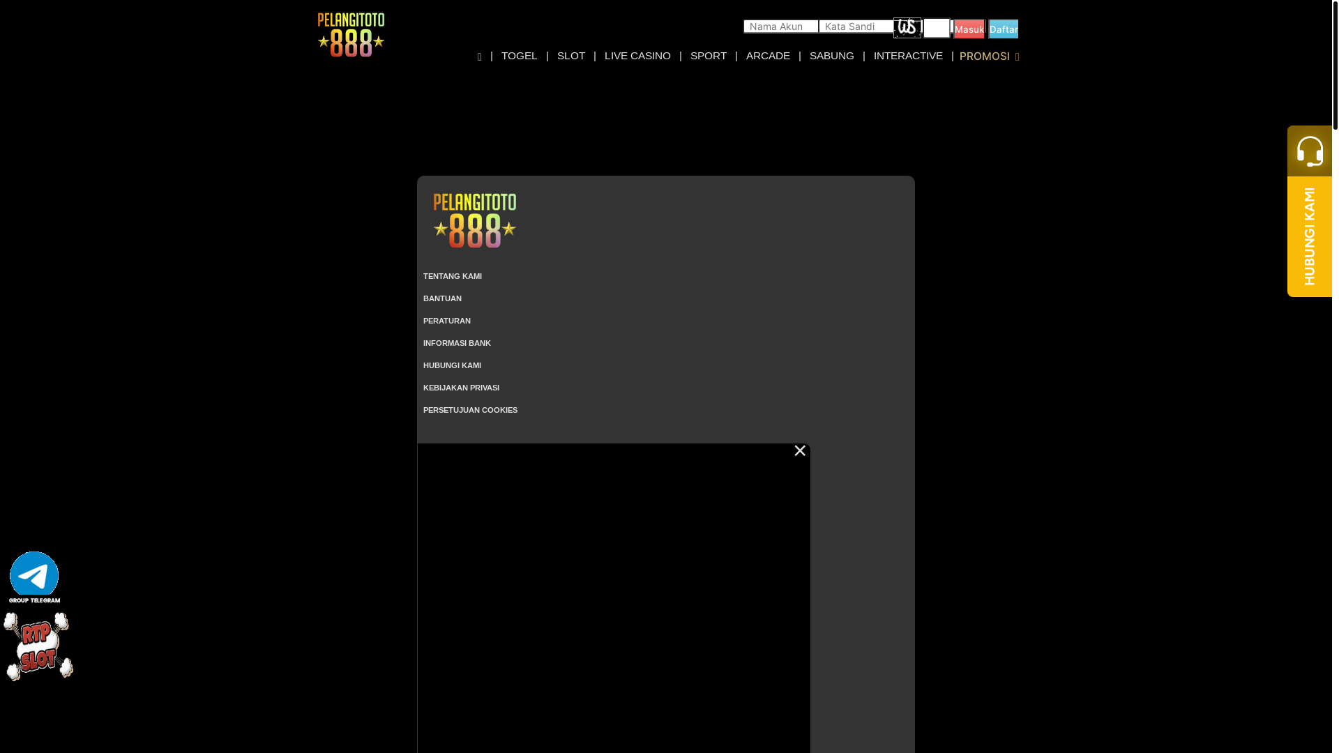 website screenshot of https://pelangitoto888spin.site/