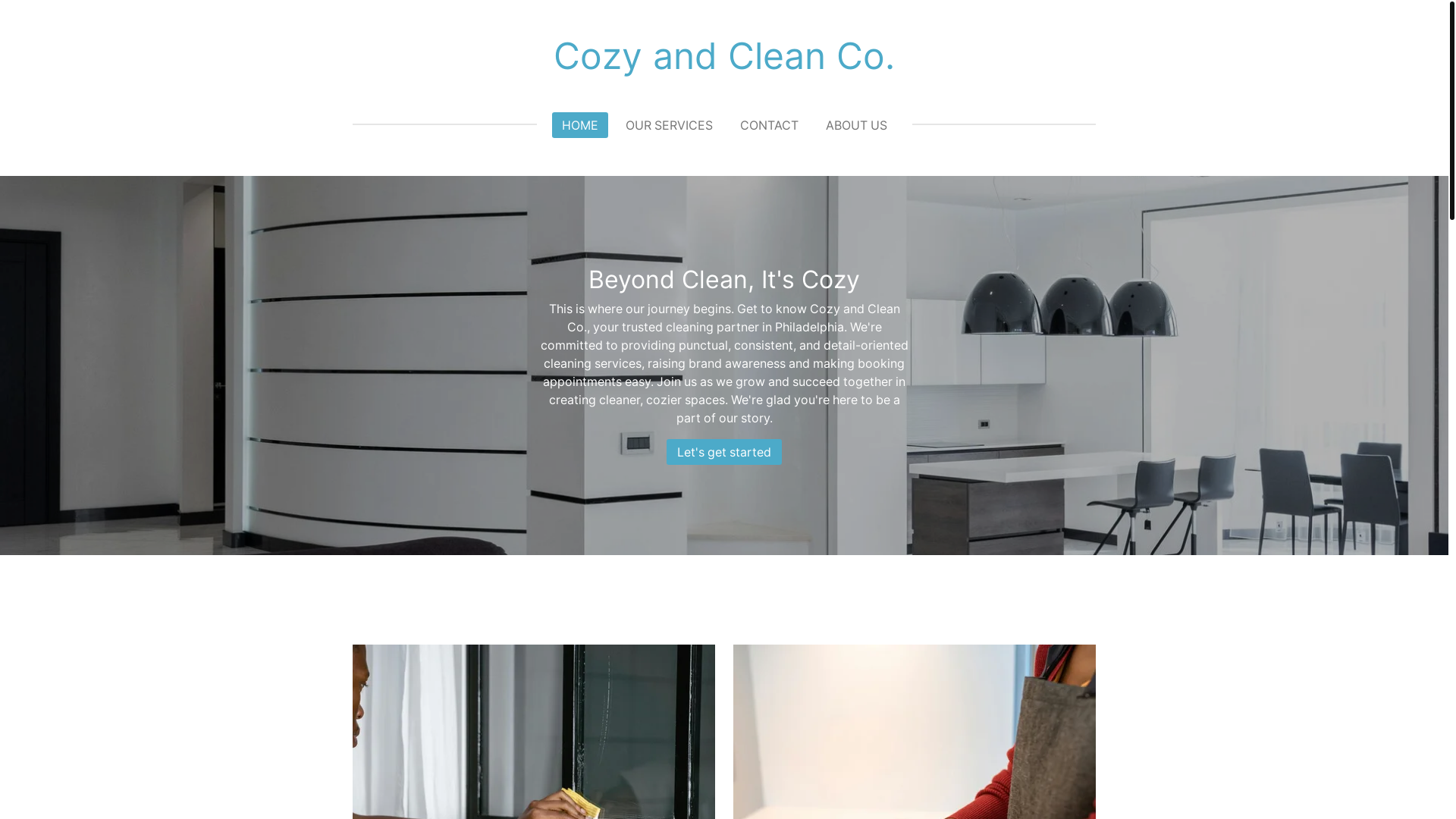 website screenshot of https://cozyandcleanco.com/