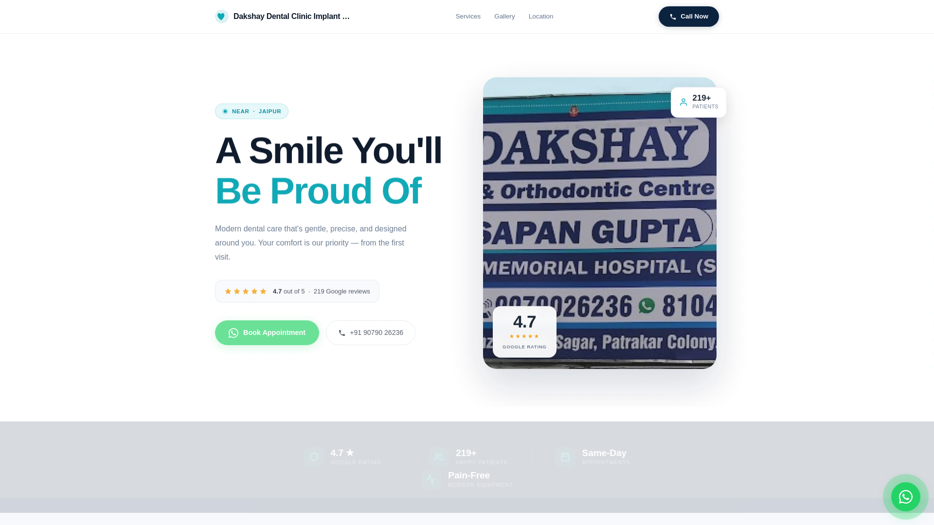 website screenshot of https://dakshay-dental-clinic-implant-orthodontic-centre-d.pages.dev/