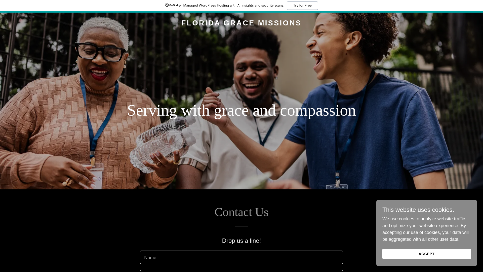 website screenshot of https://floridagracemissions.com/