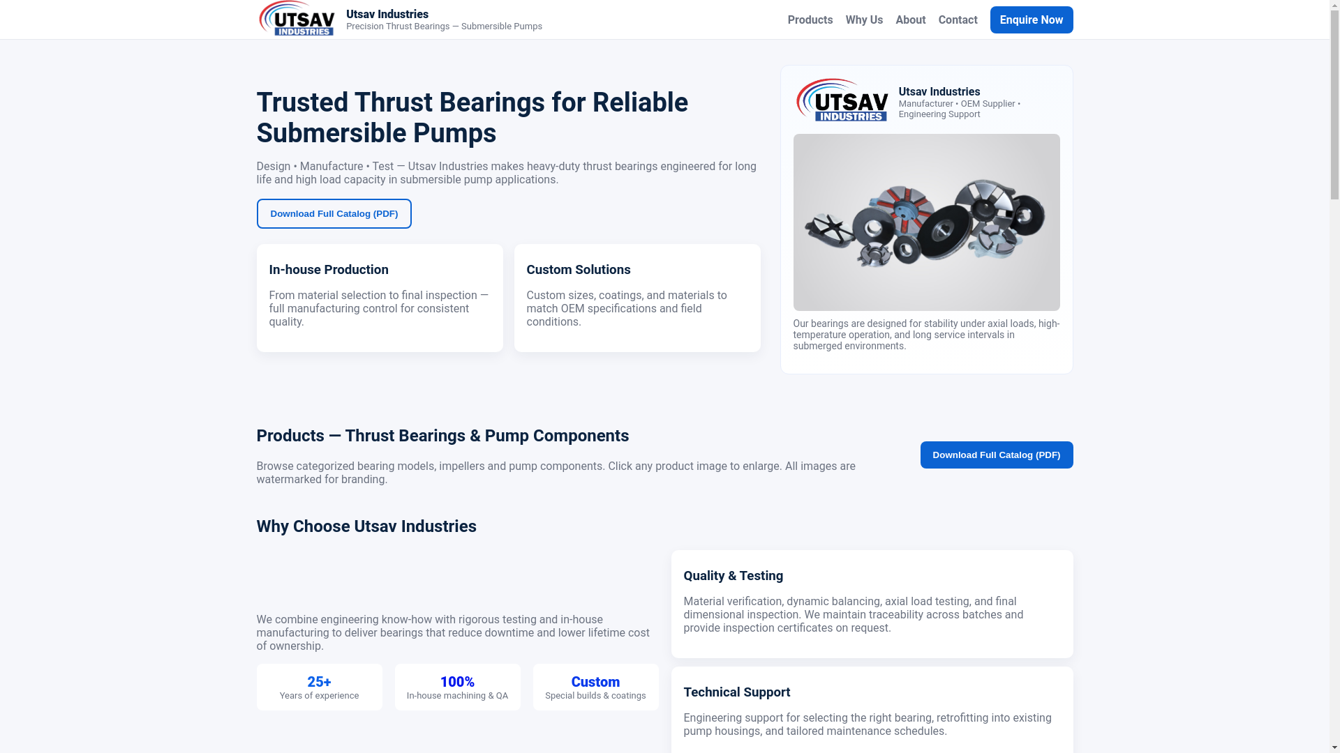 website screenshot of https://utsavindrustries.com/