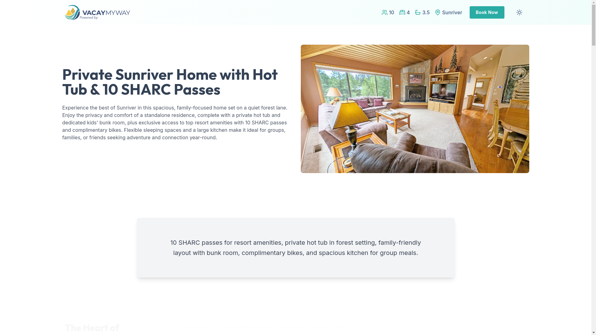 website screenshot of https://serenebenham.vacations/