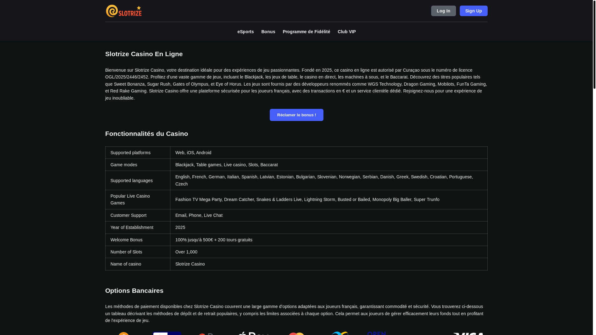 website screenshot of https://slotrize-fr.pages.dev/