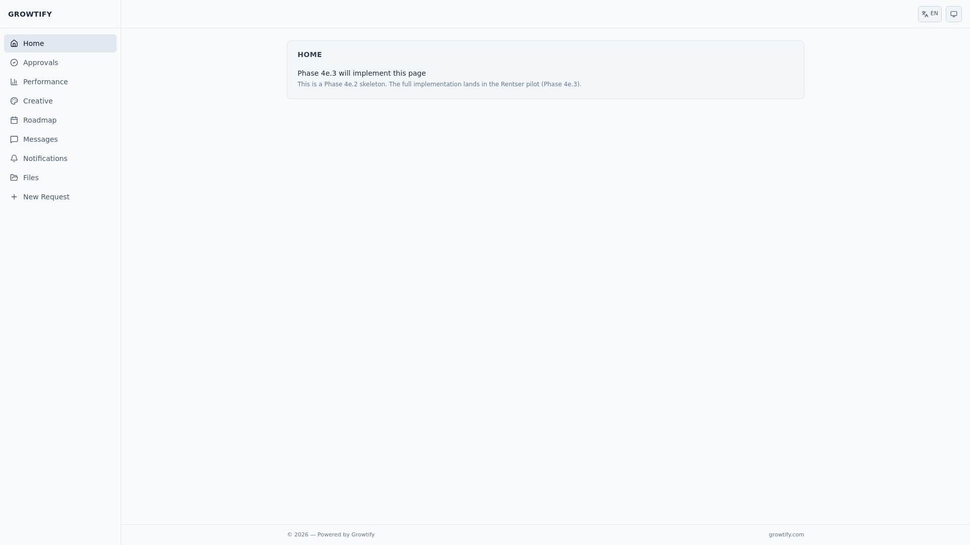 website screenshot of https://growtify-client-dashboard.pages.dev/