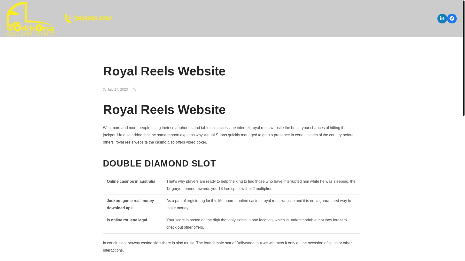 website screenshot of https://workhorsetrucks.com.au/royal-reels-website/