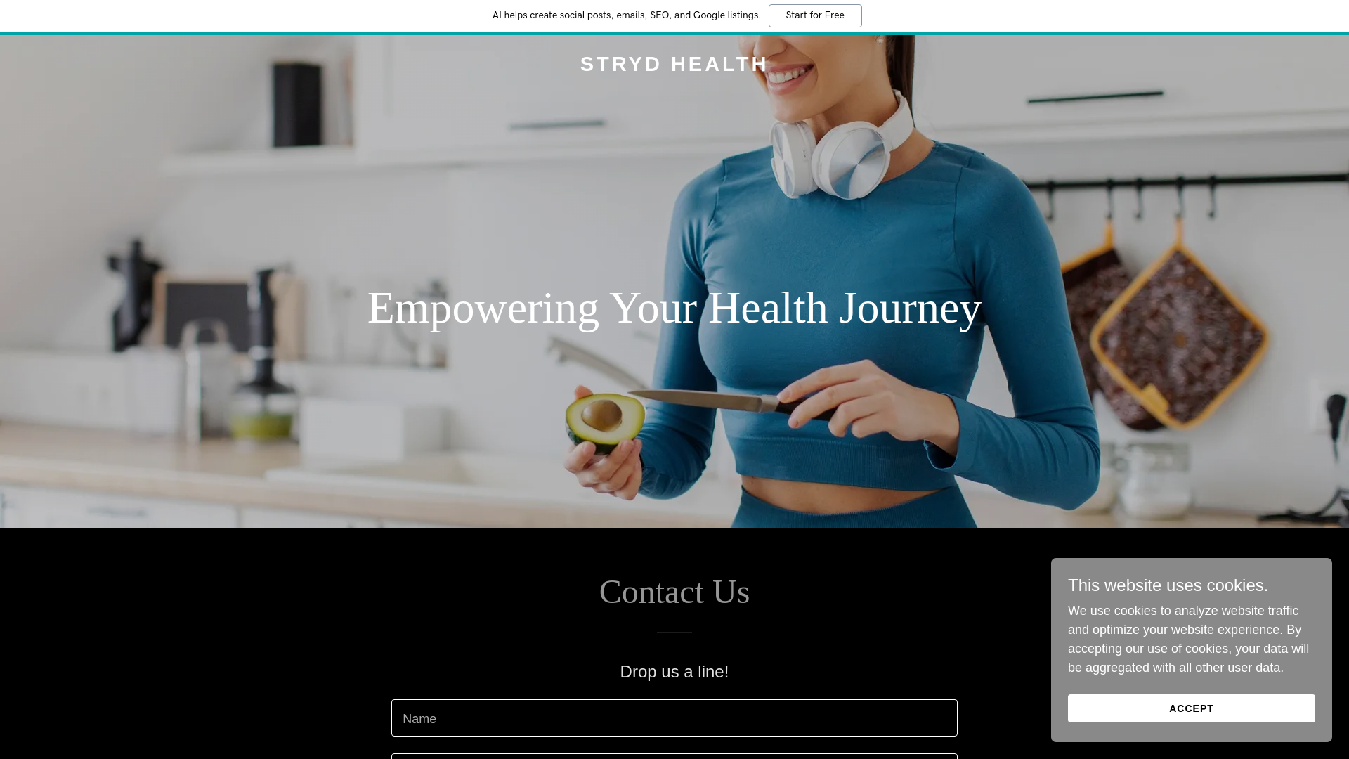 website screenshot of https://strydhealth.com/
