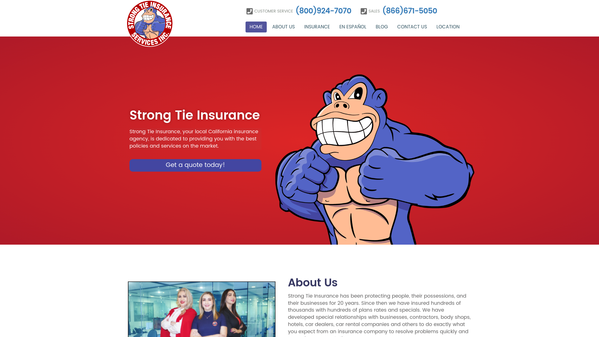 website screenshot of https://joinstrongtie.com/