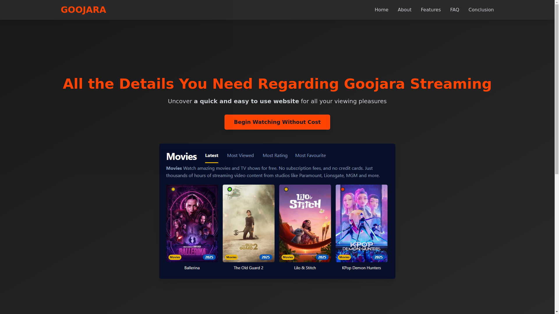 website screenshot of https://goojara-t8jo.pages.dev/