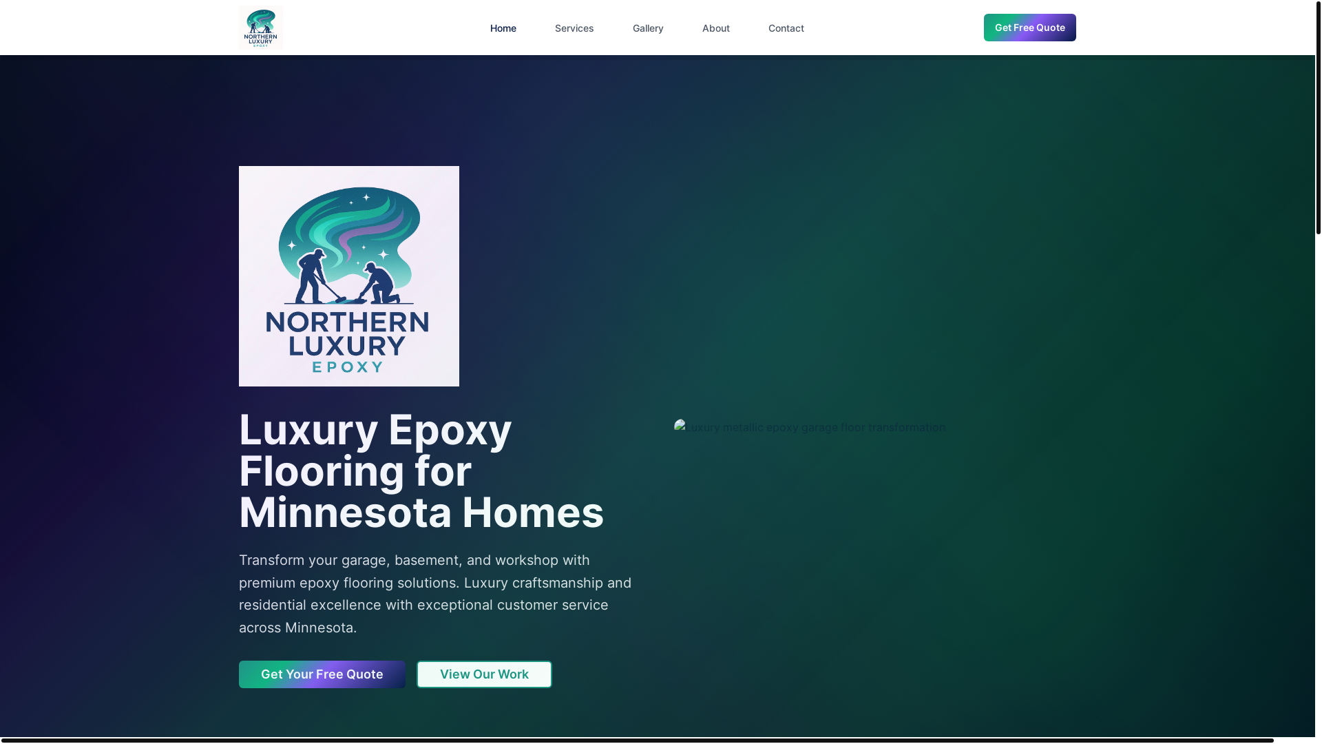 website screenshot of https://northernluxuryepoxy.com/