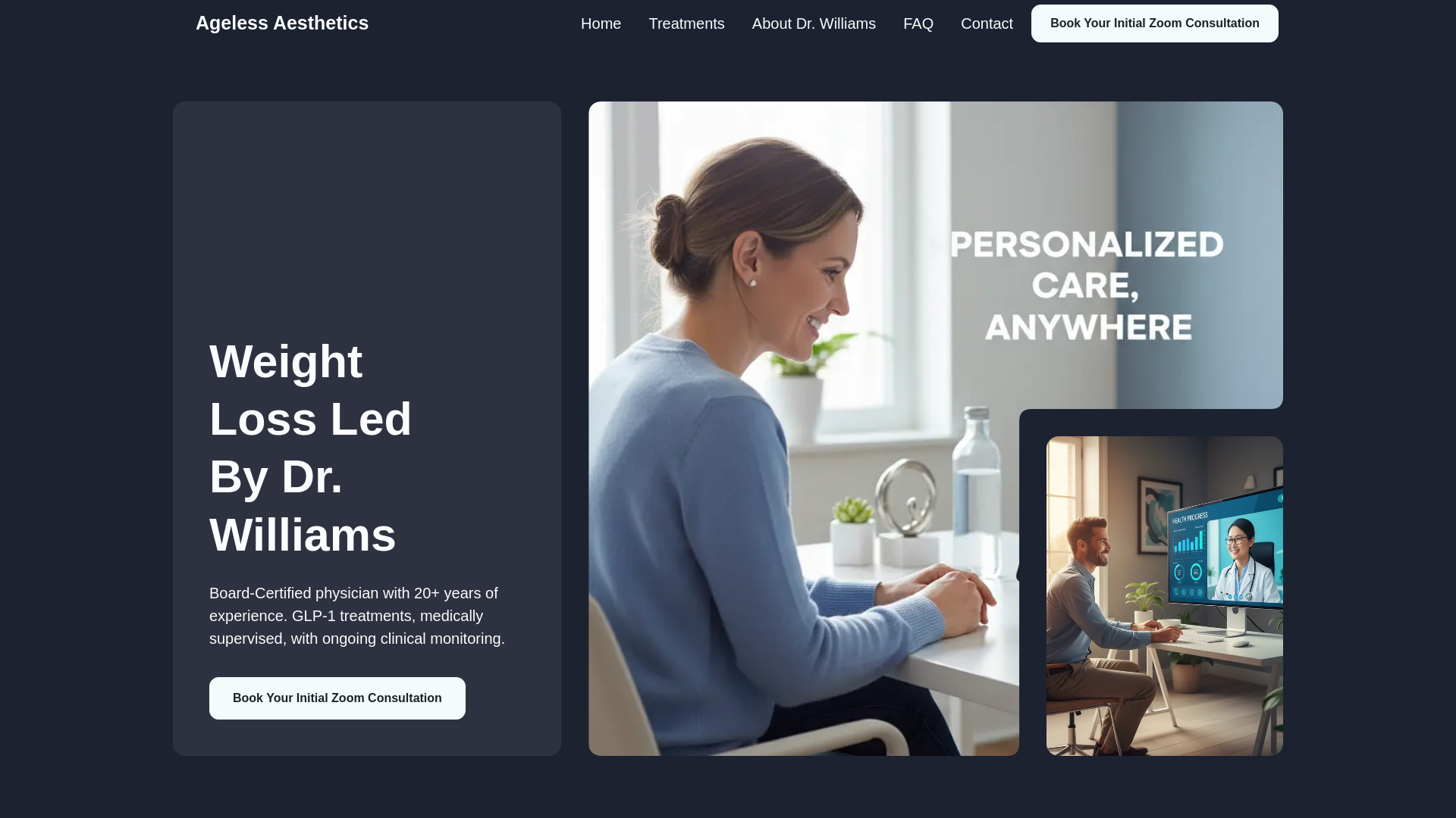 website screenshot of https://wellnesswithageless.com