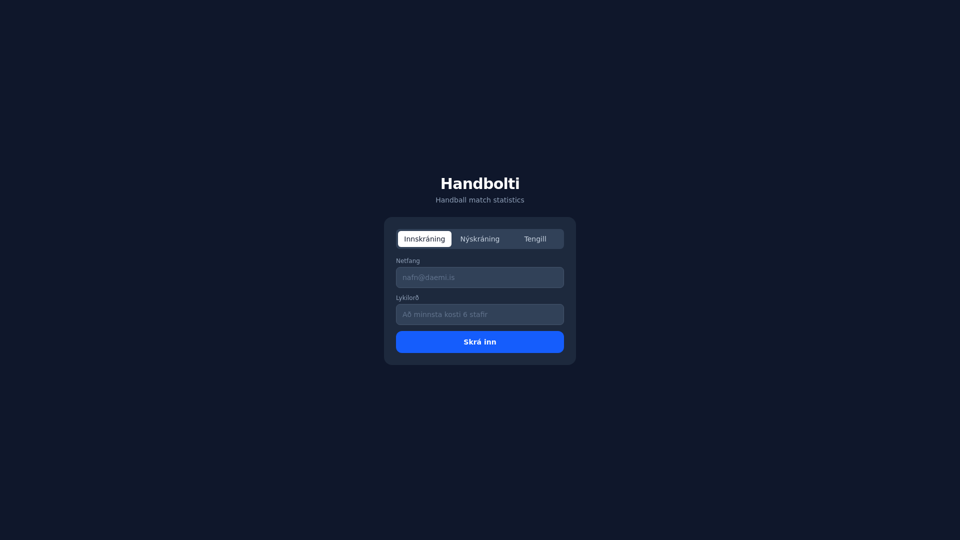 website screenshot of https://handballstatter.com/