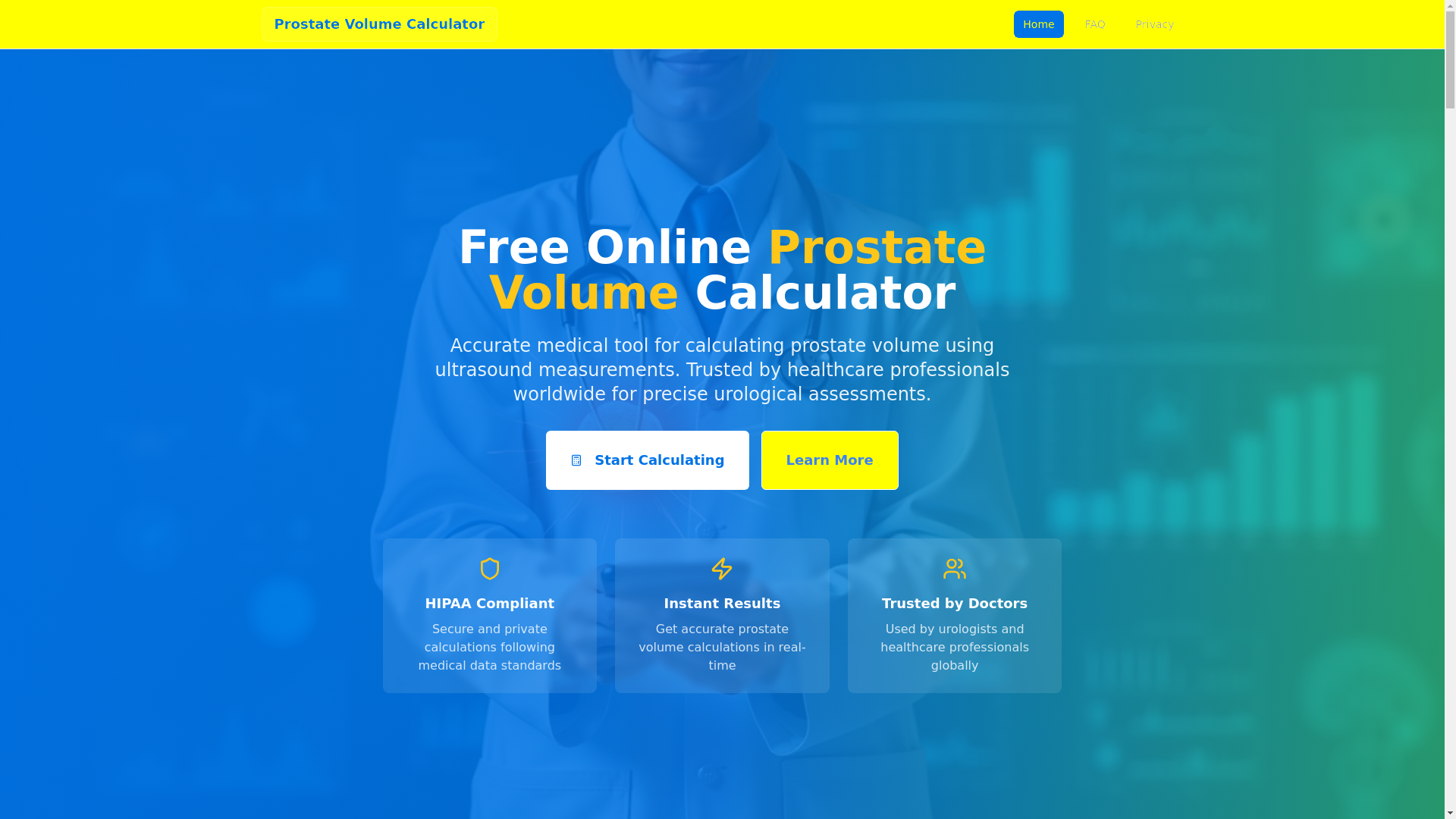 website screenshot of https://prostate-volume-insight.pages.dev/