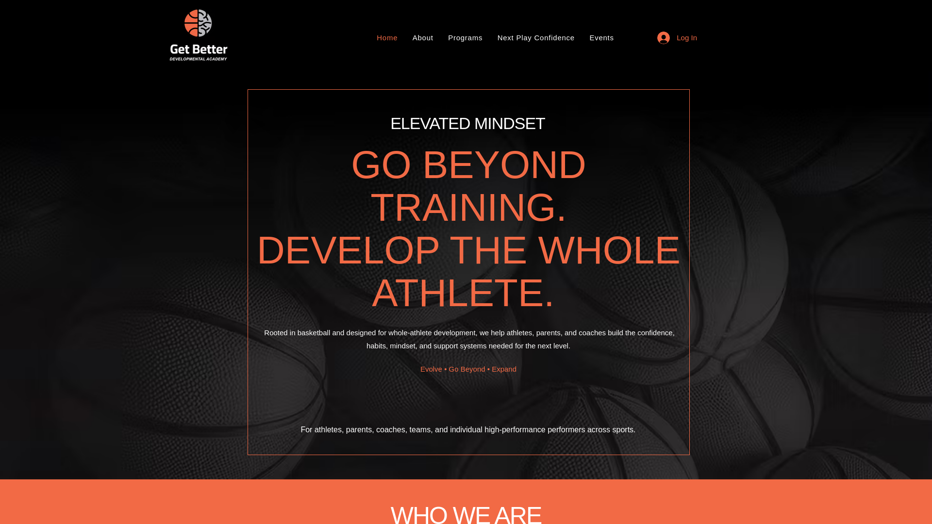 website screenshot of https://getbetterevolve.org/