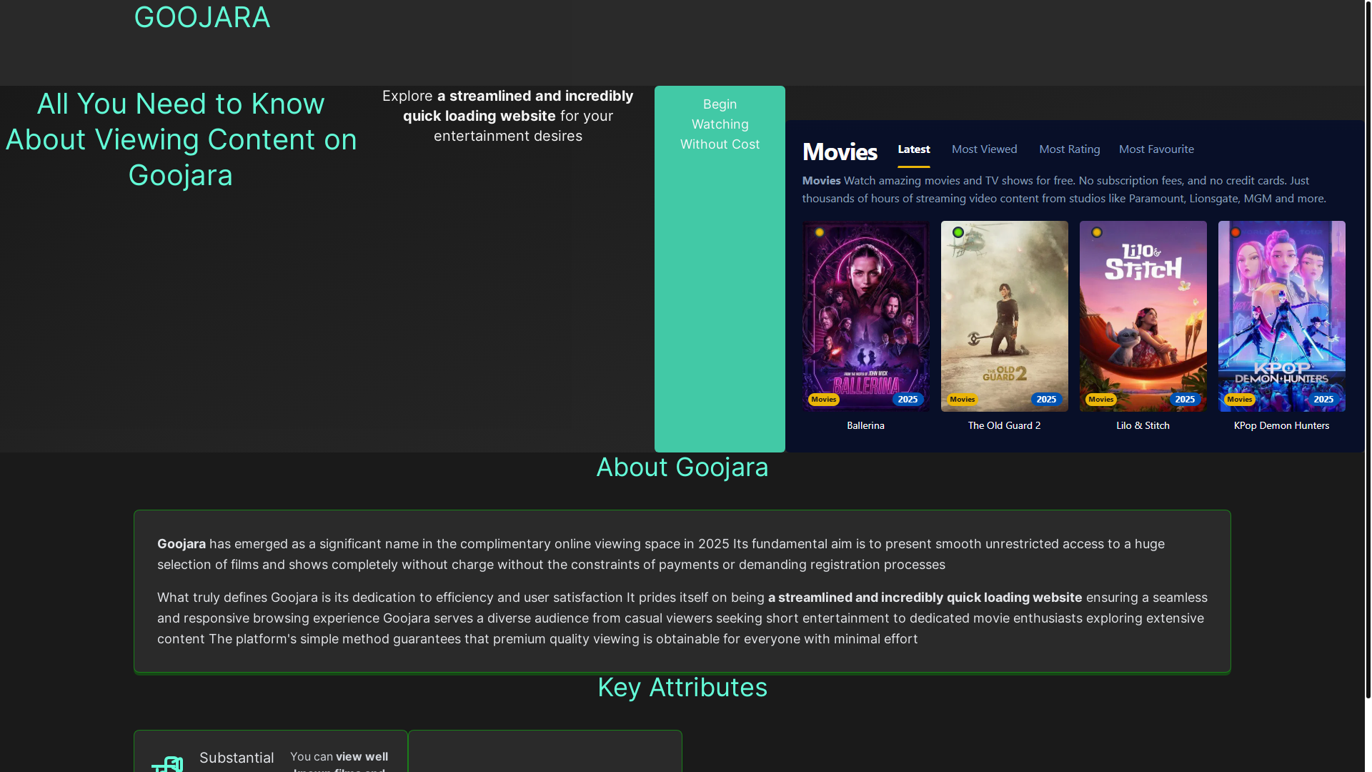 website screenshot of https://goojara-qzd4.pages.dev/