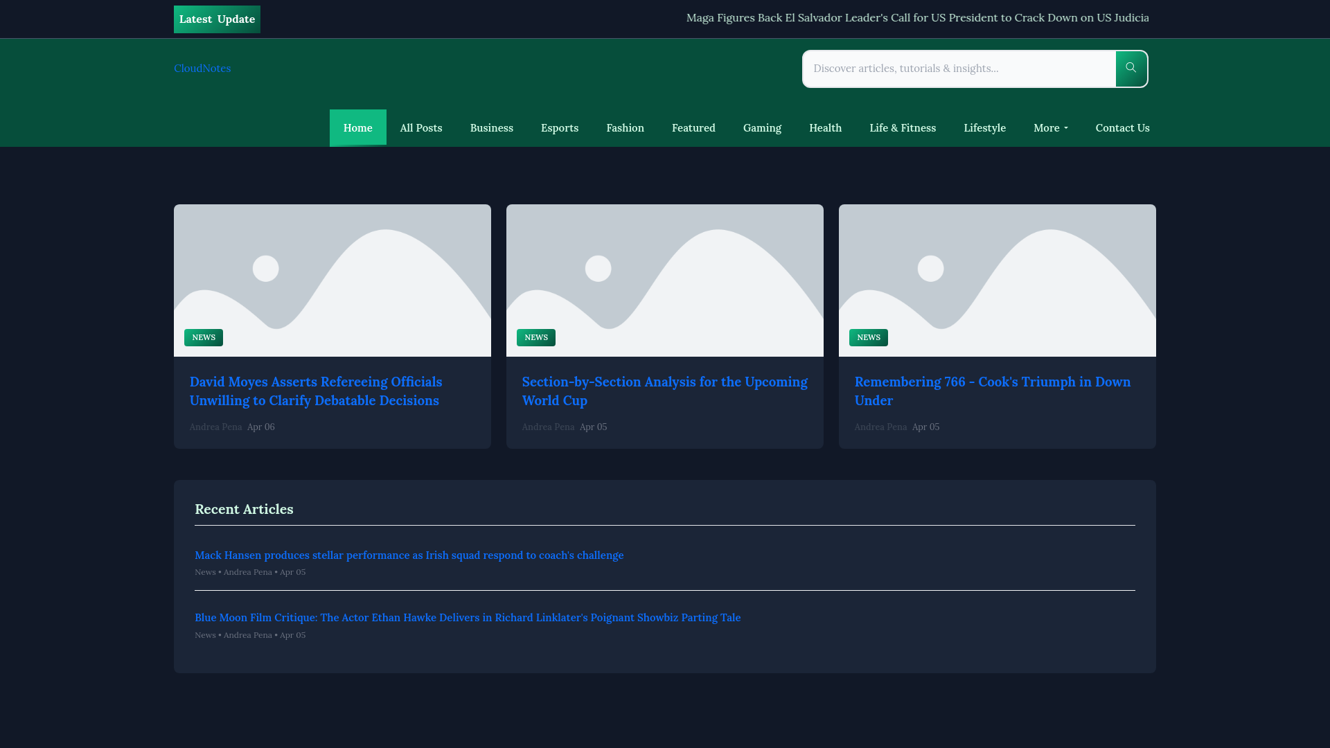 website screenshot of https://cloudnotes.au