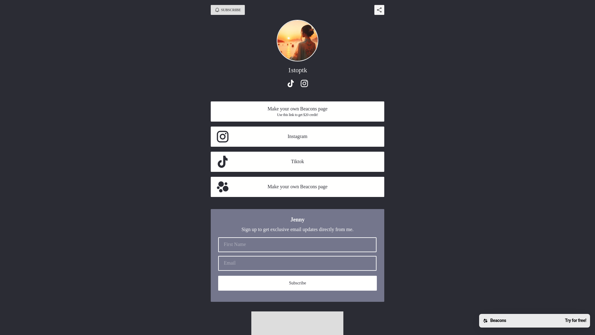 website screenshot of https://1stoptk.com/