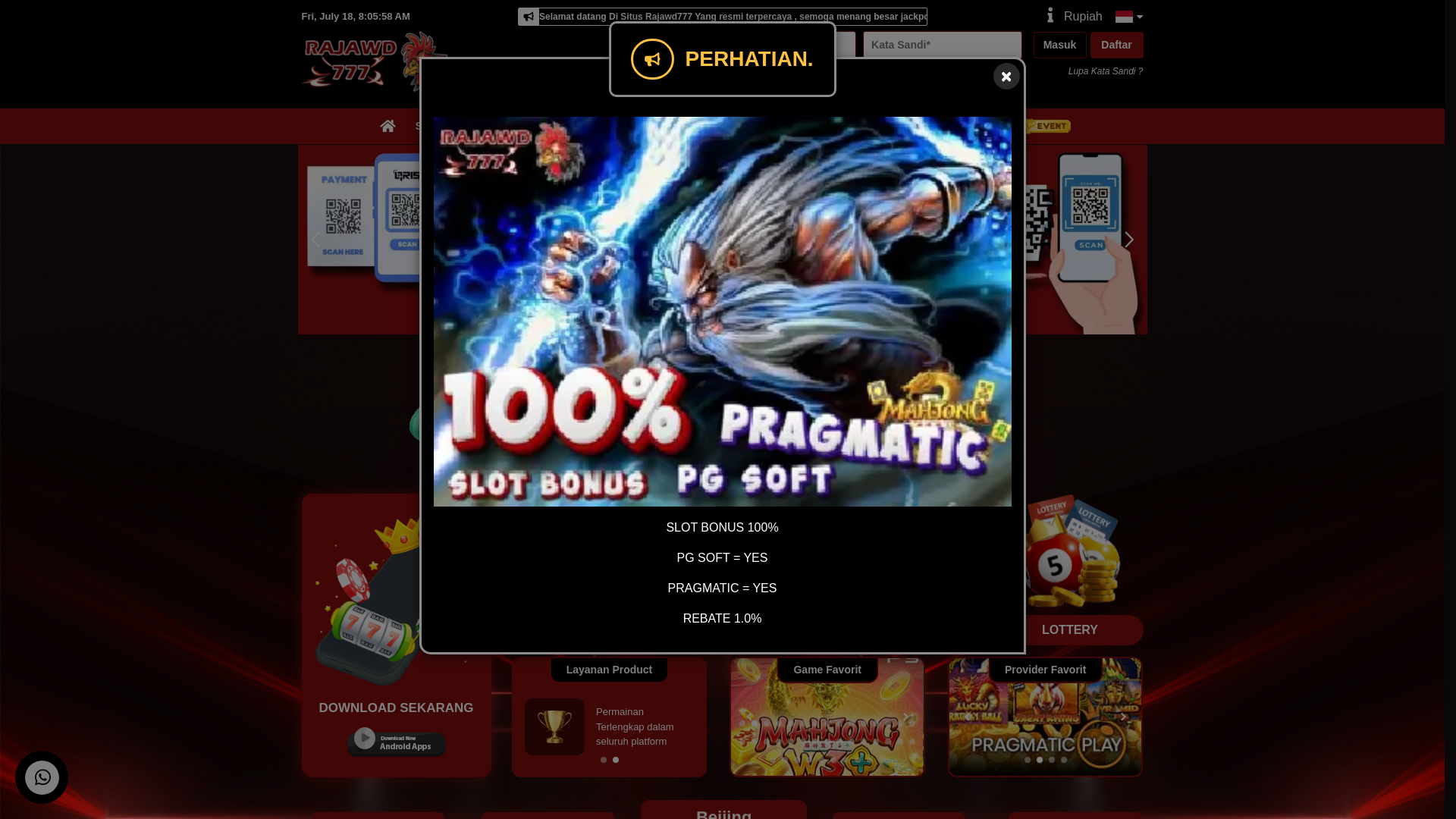 website screenshot of https://linkkrajawd777.com/
