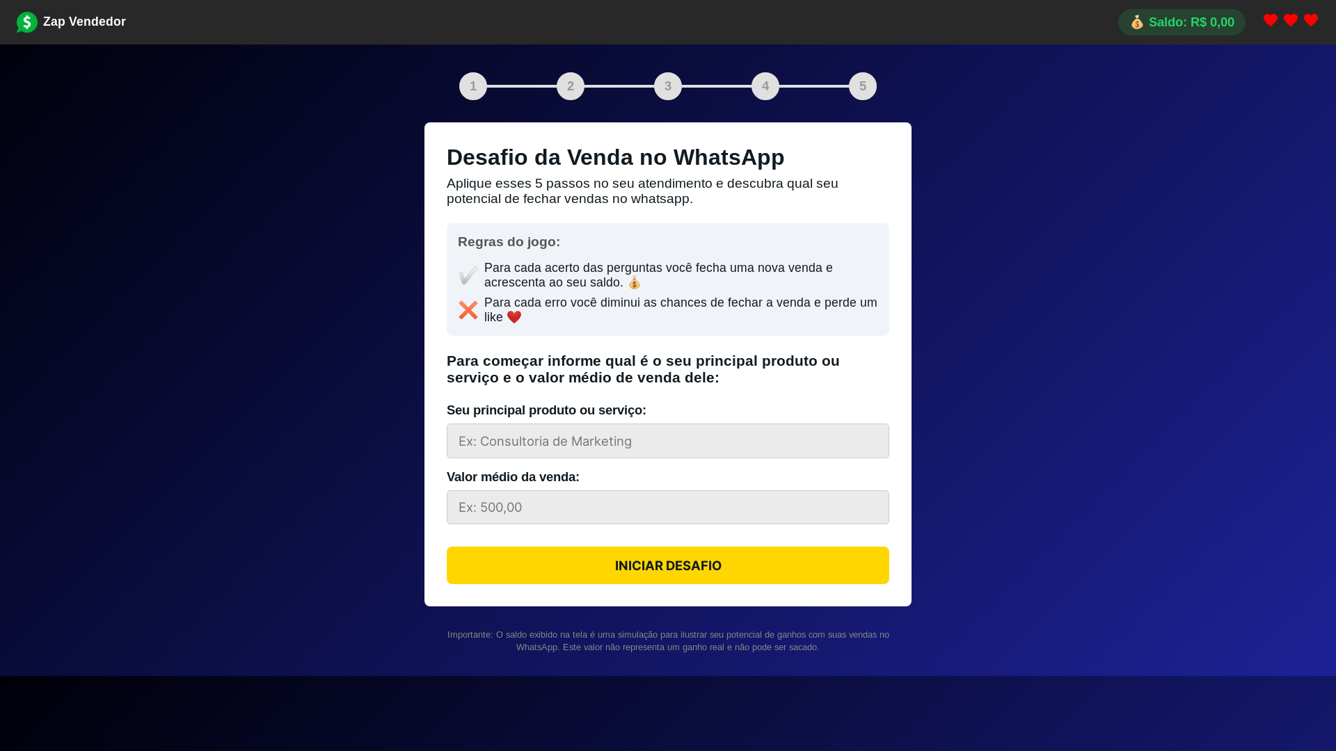 website screenshot of https://game-zap-vendedor.pages.dev/