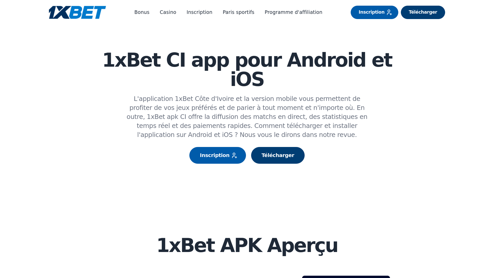 website screenshot of https://1xbet-ci-app-com.pages.dev/