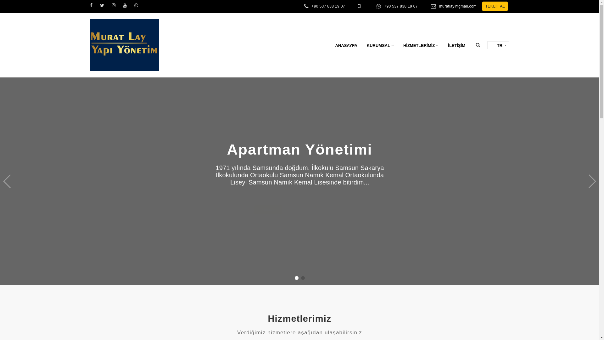 website screenshot of https://samsunapartmanvesiteyonetimi.com.tr/