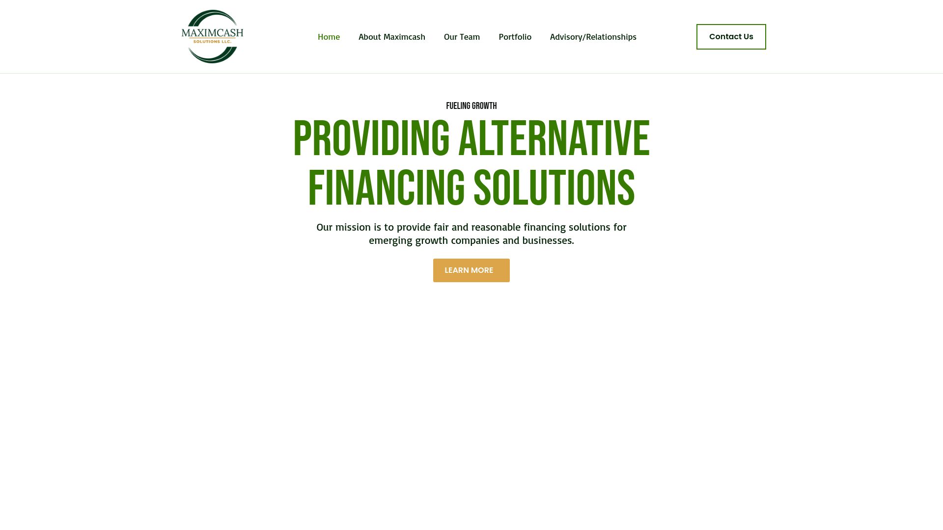 website screenshot of https://maximcashfinancial.com/