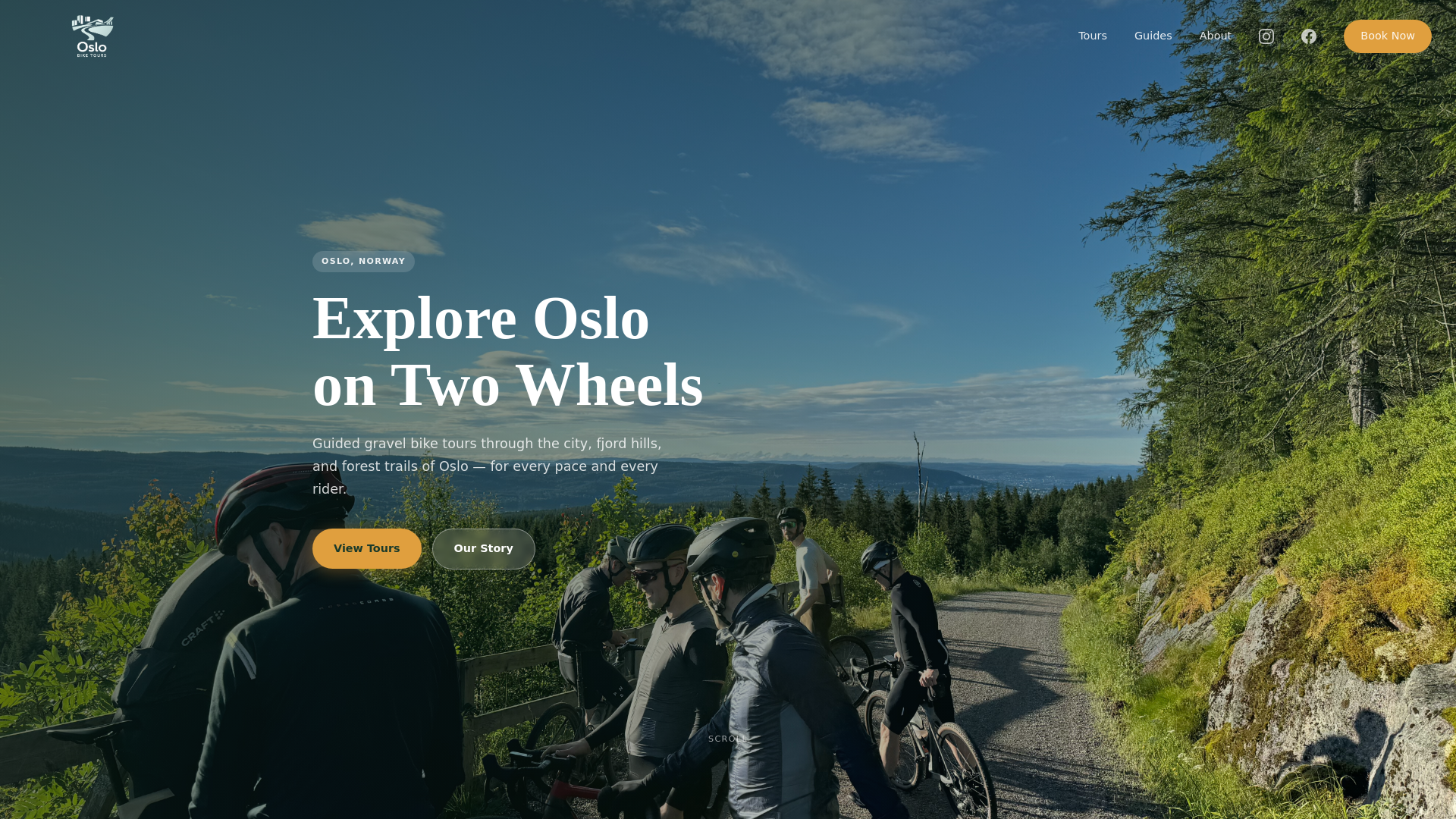 website screenshot of https://oslobiketours.no/