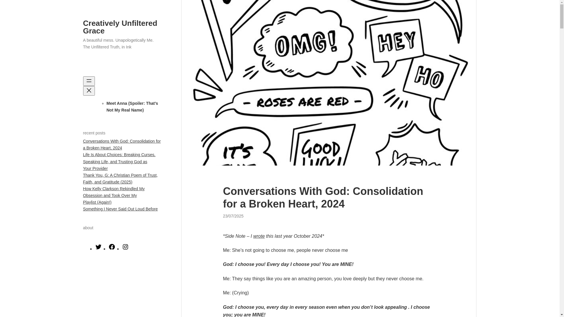website screenshot of https://creativelyunfilteredgrace.com/