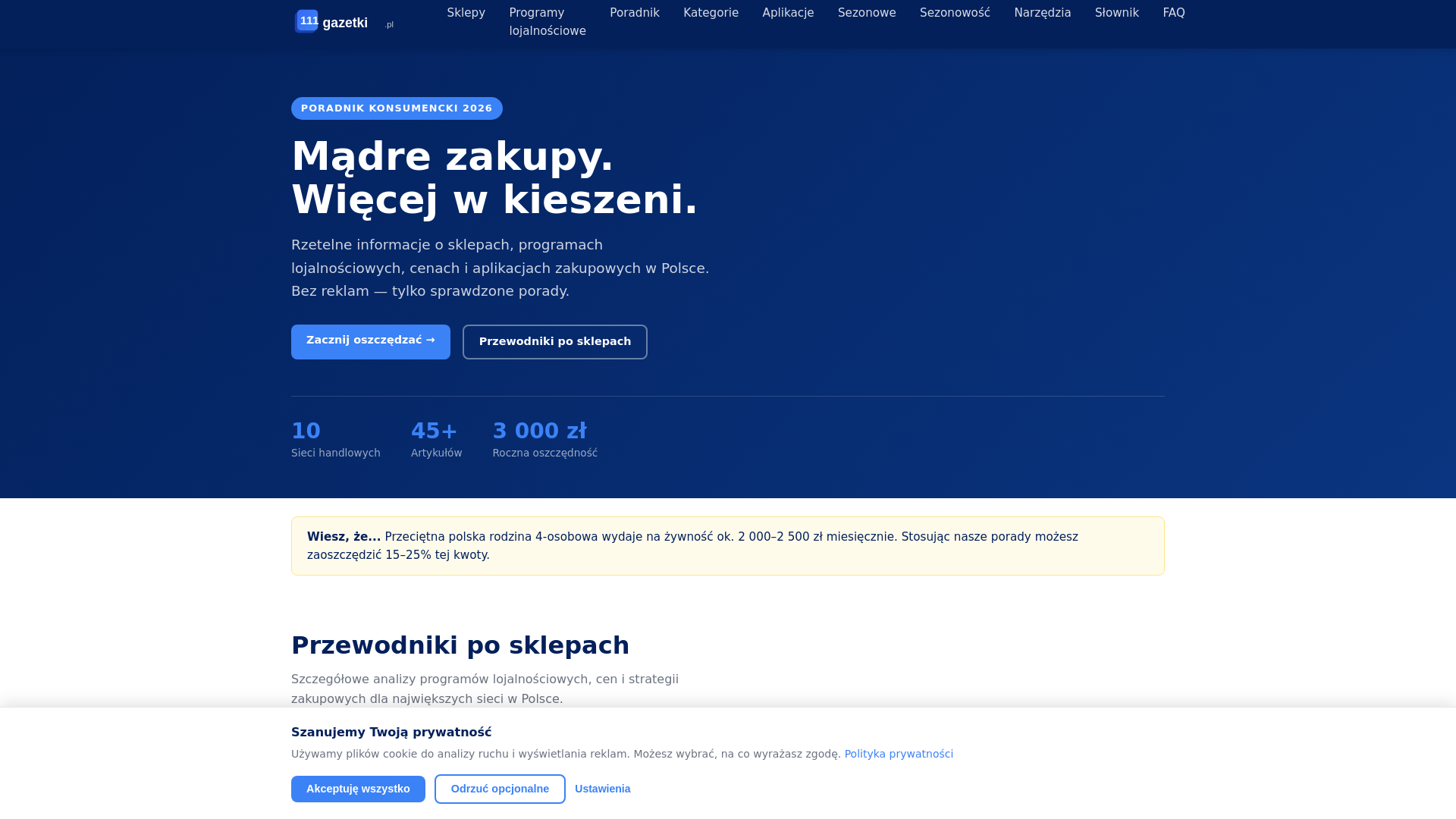website screenshot of https://111gazetki.pages.dev/