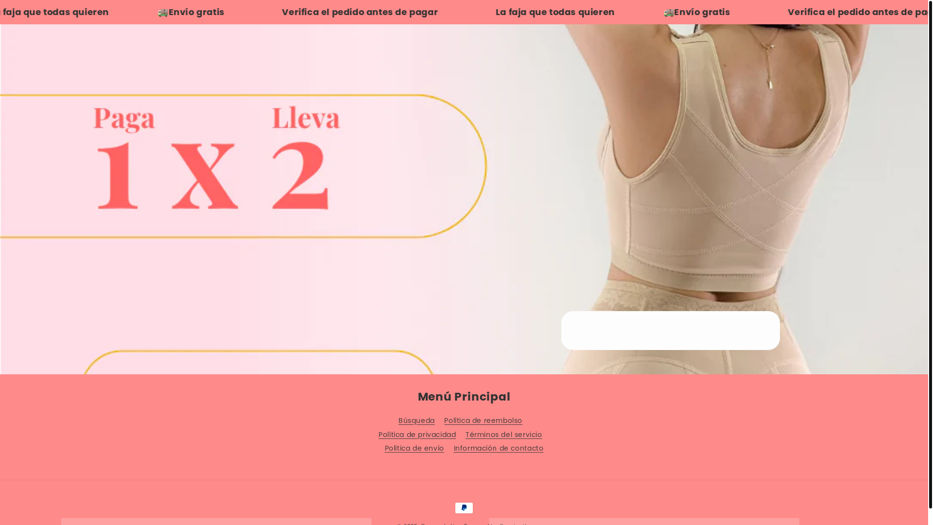 website screenshot of https://tiendafajascuerpolatino.shop/
