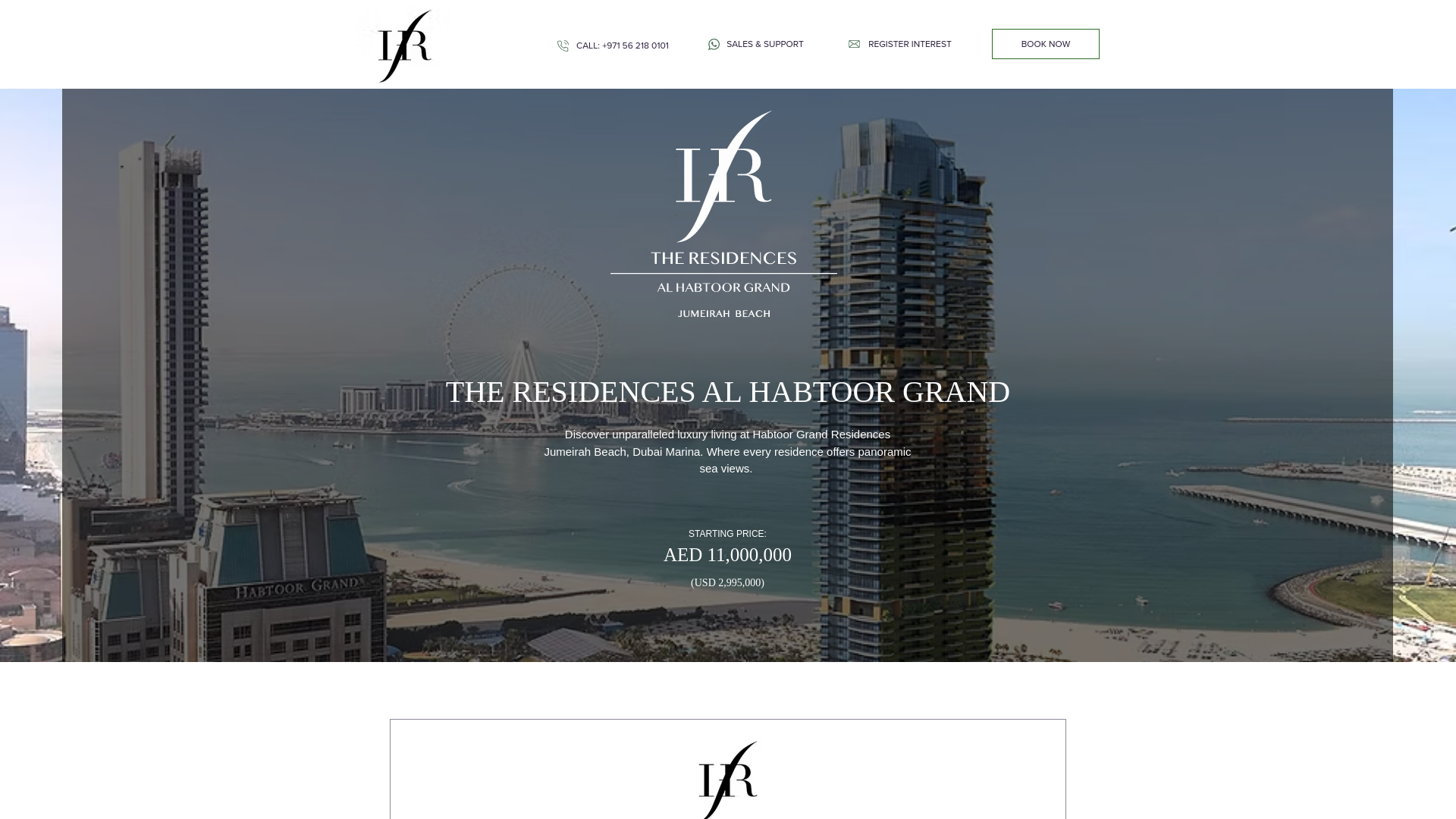 website screenshot of https://habtoorgrandresidence.com/