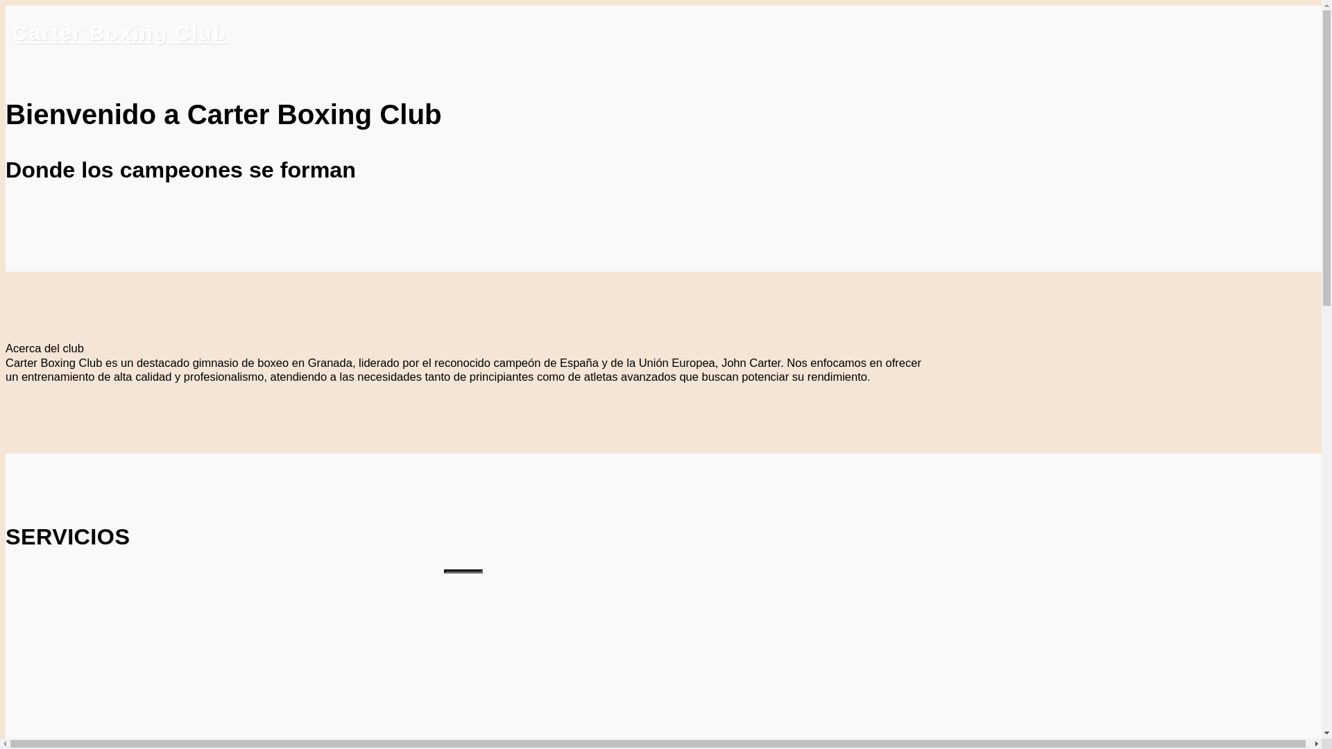 website screenshot of https://carterboxingclub.com/