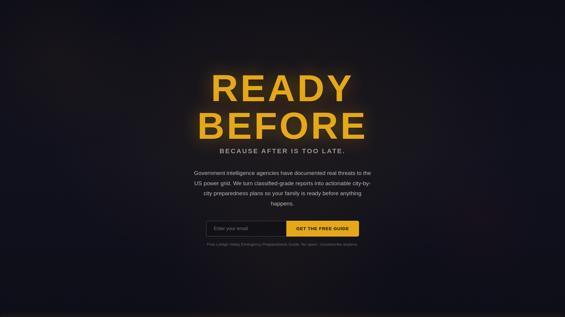 website screenshot of https://getreadybefore.com
