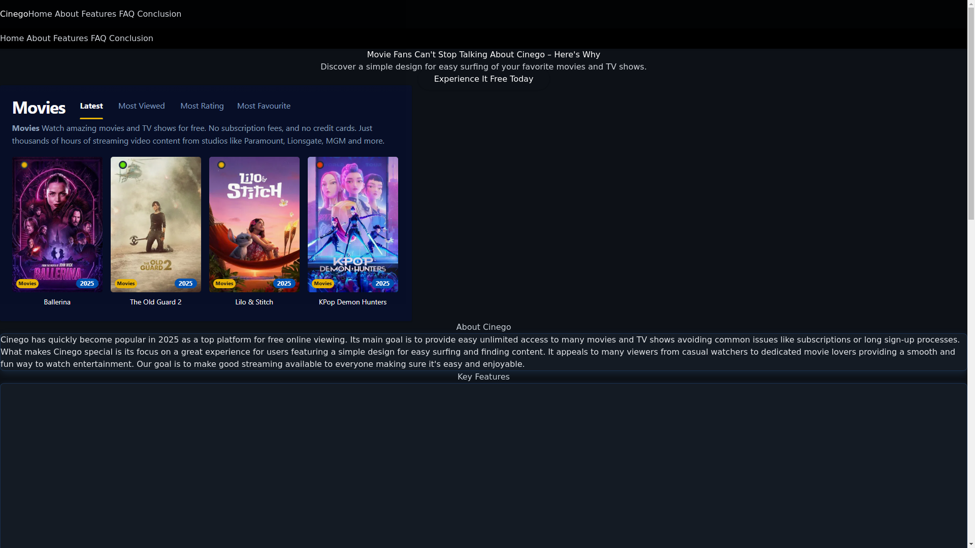 website screenshot of https://cinego-eo4o.pages.dev/