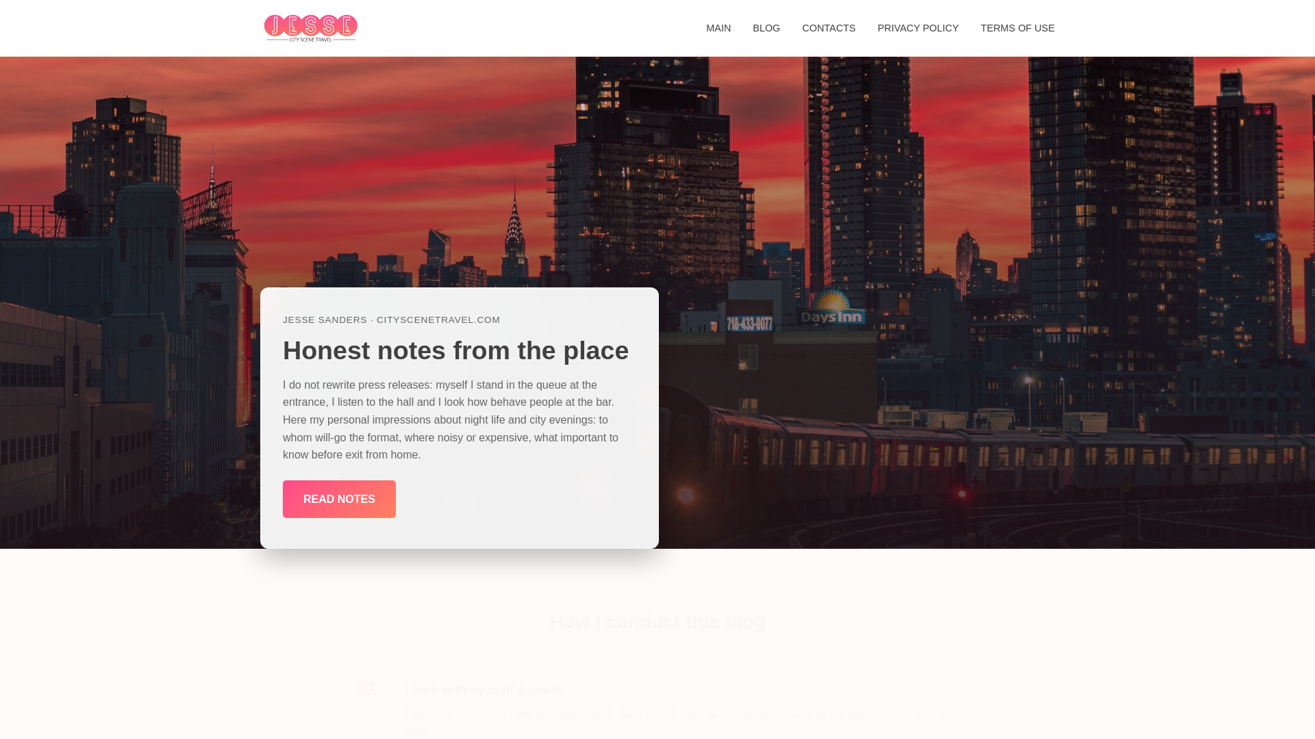 website screenshot of https://cityscenetravel.com/